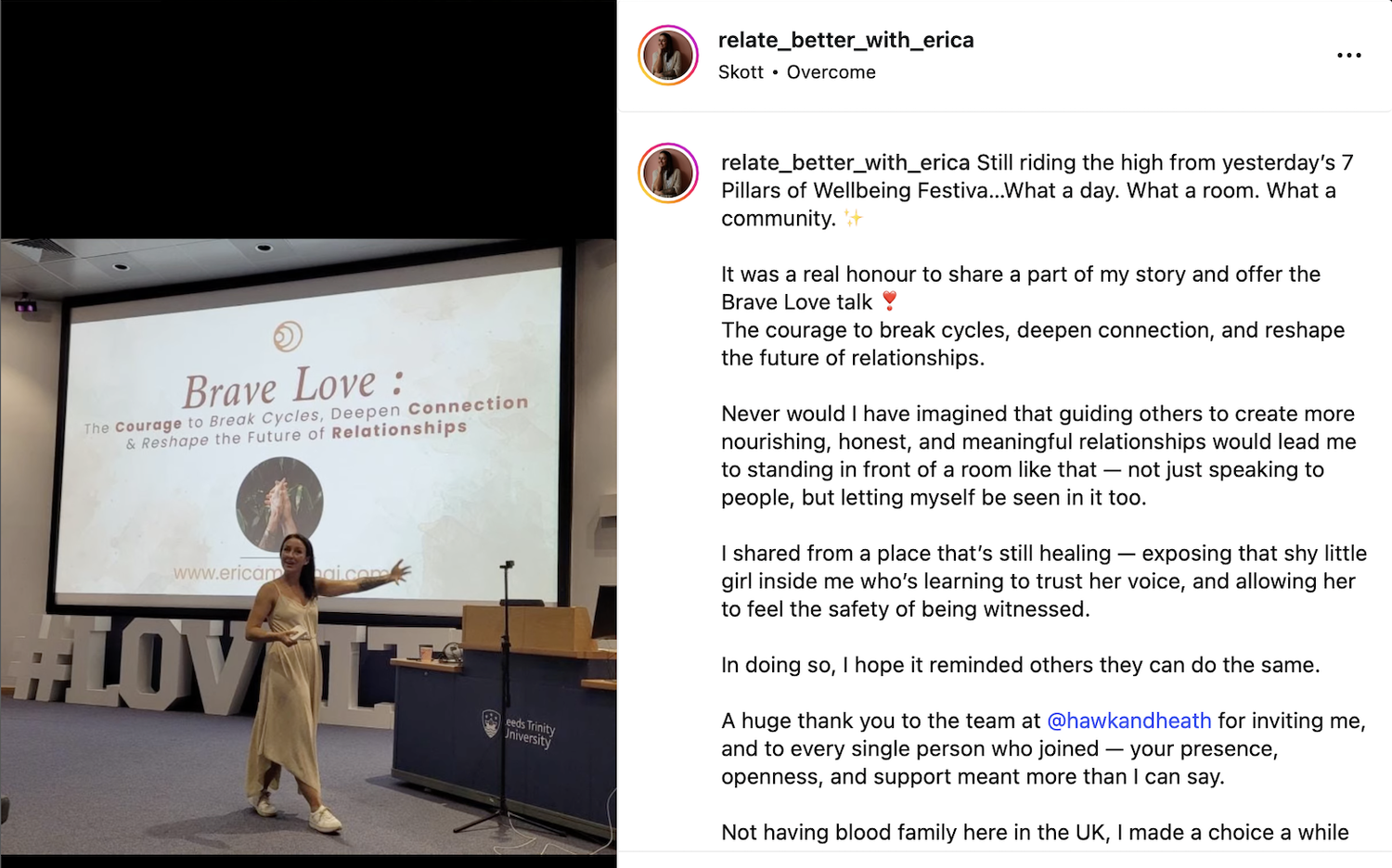 Brand coaching & storytelling services for Erica Marmai, relationship coach