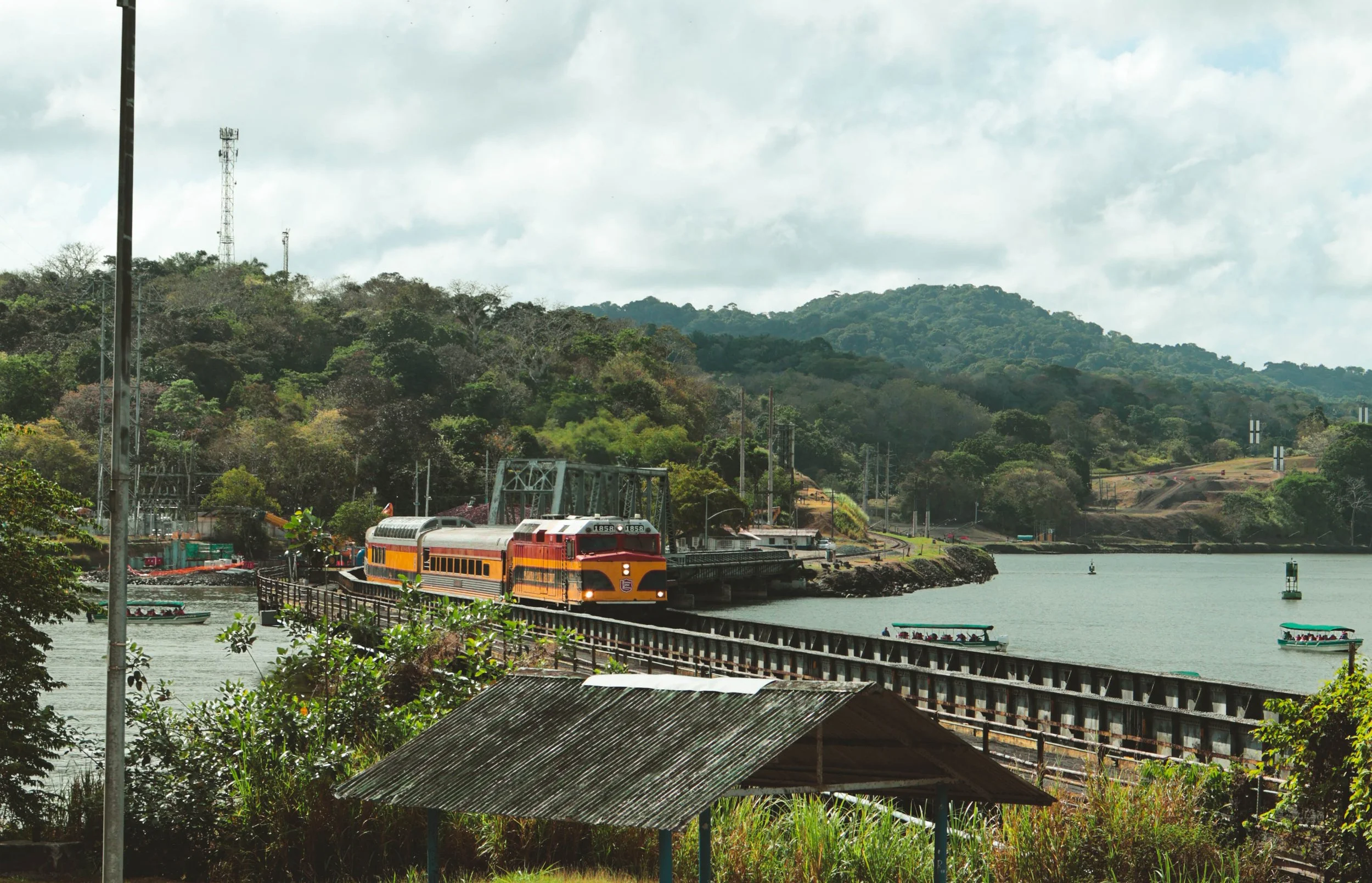 View of the old bridge over the Chagres River in Gamboa.