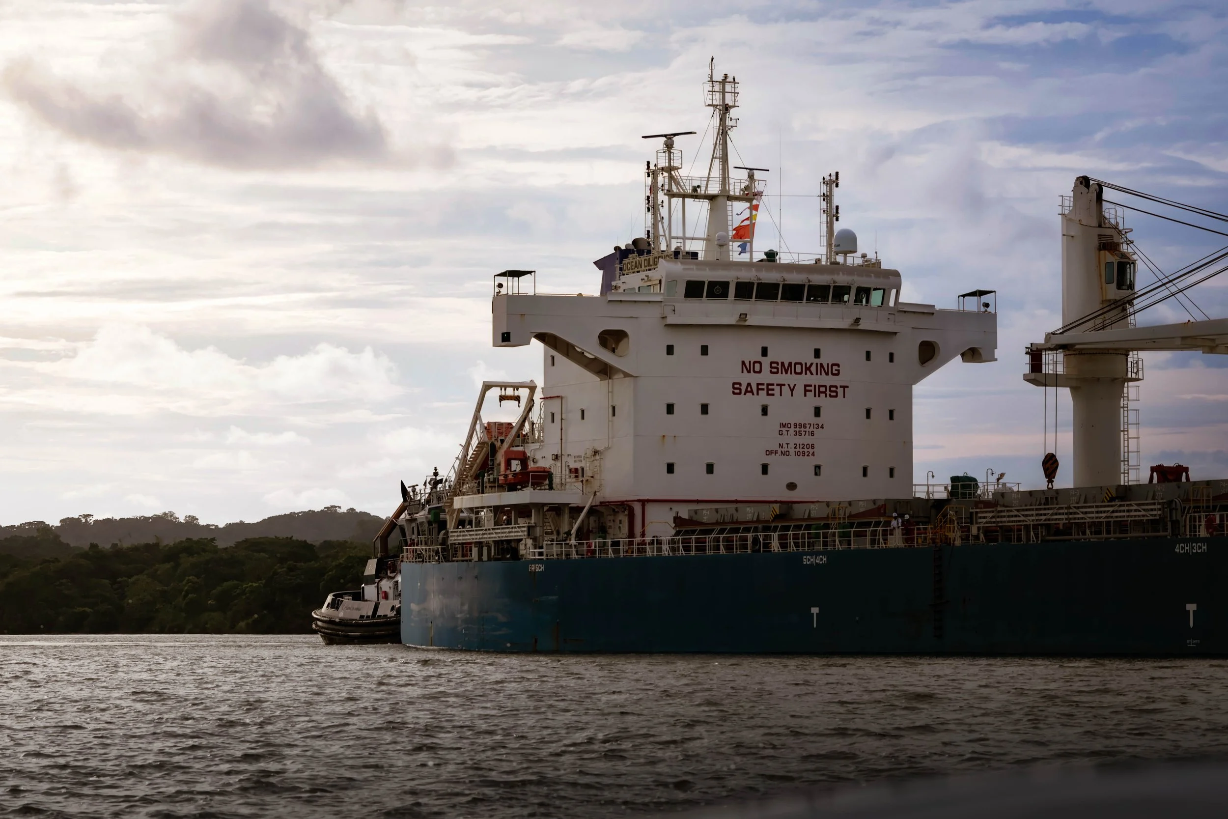 Ship transiting the Panama Canal