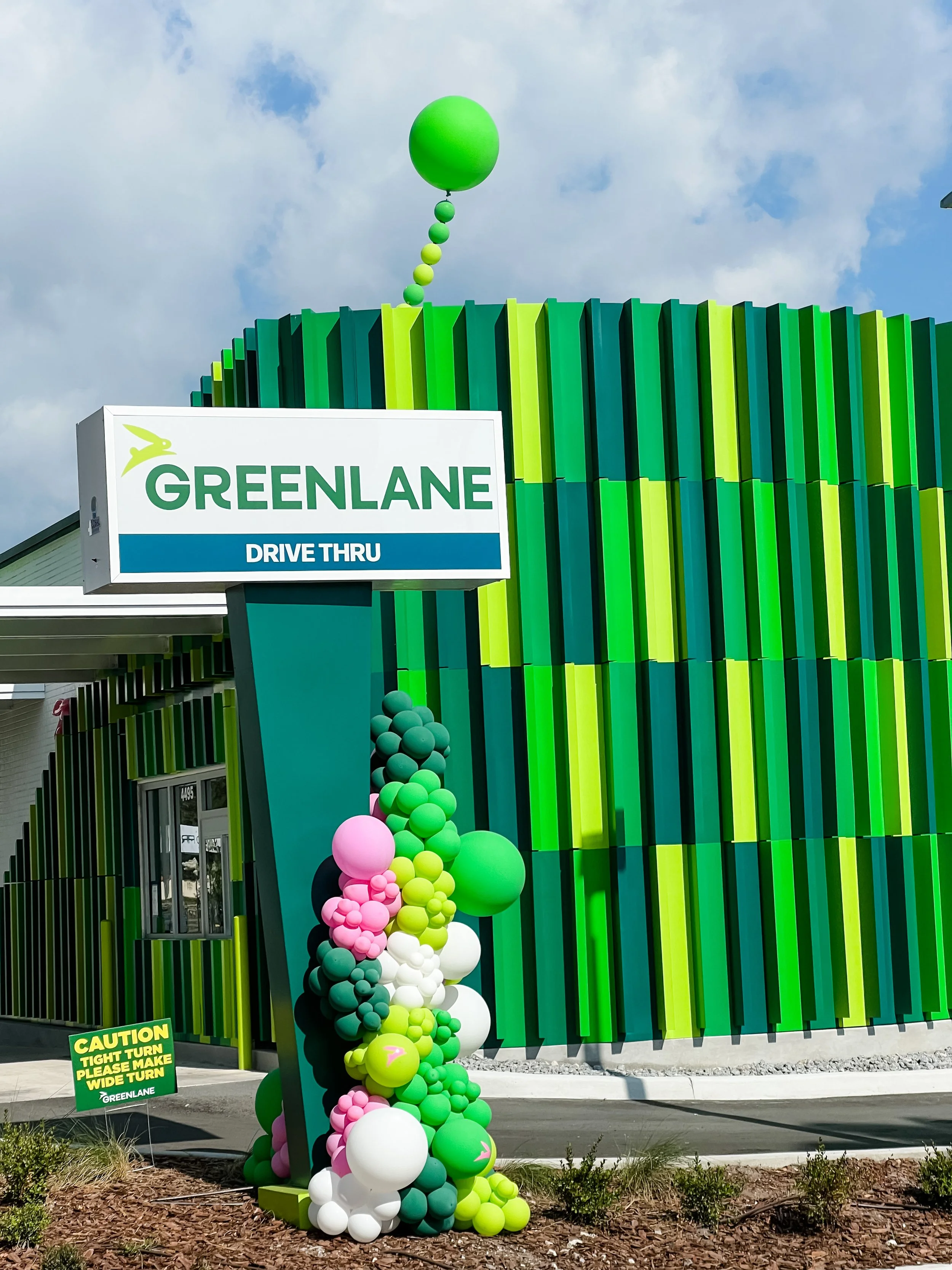 Balloon Garland and Cloud Buster Balloons for Greenlane's Grand Opening in South Tampa!