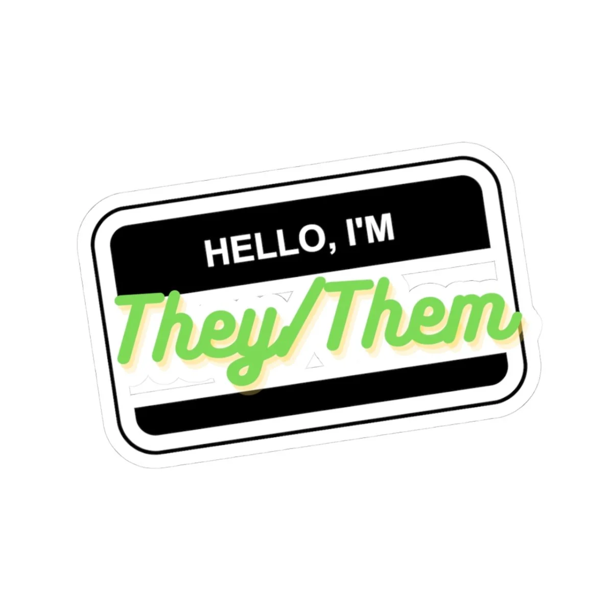 They/Them Pronoun Name Tag Sticker