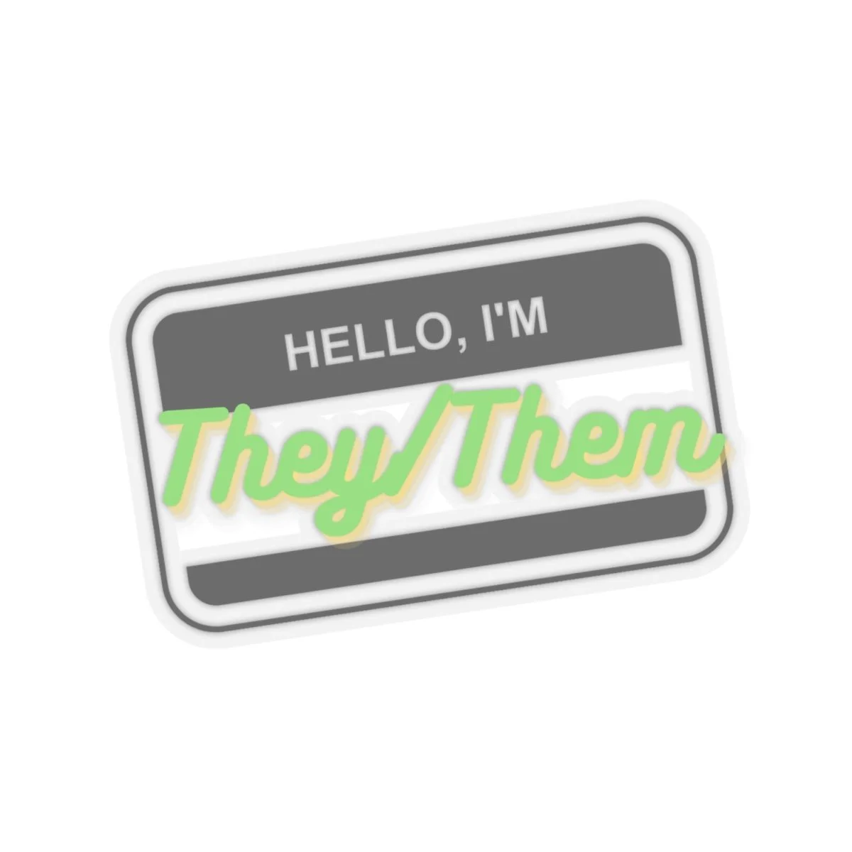 They/Them Pronoun Name Tag Sticker