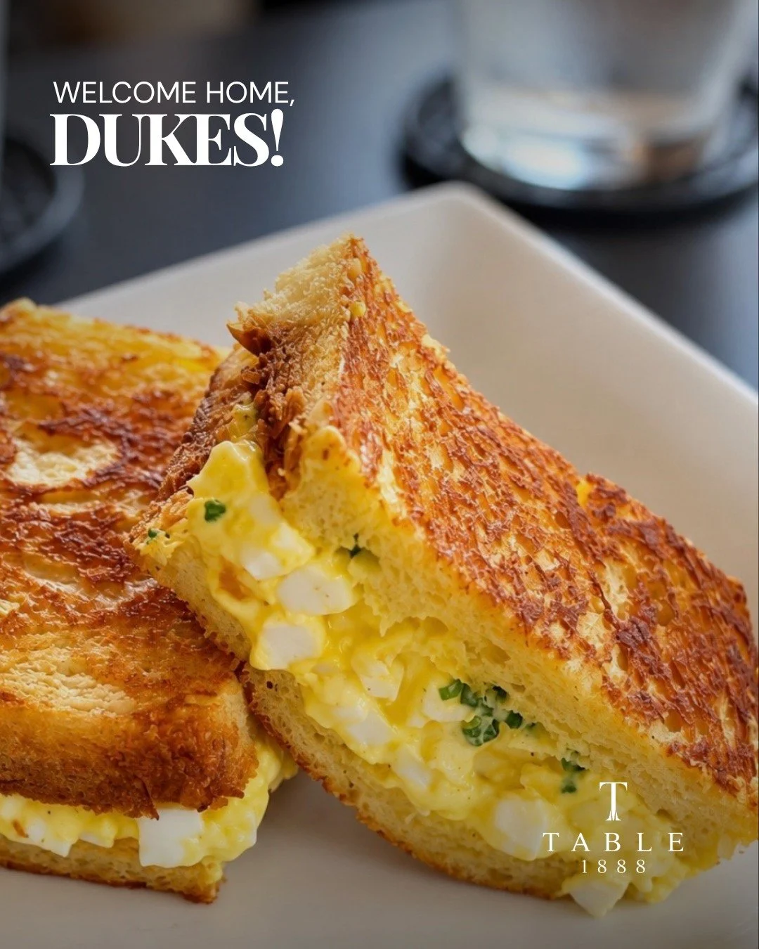 Welcome home, Dukes! 🐶  Back in Harrisonburg for homecoming weekend? We've got a new brunch menu and a drink list worth lingering over. Start your morning with us at Table 1888 while you're in town. Bring the family, catch up with friends, and make 