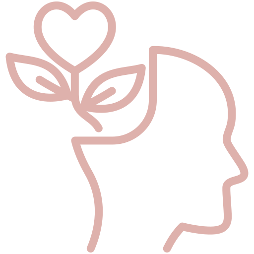 Outline drawing of a hand holding a location pin with leaves and a sprout emerging from it.