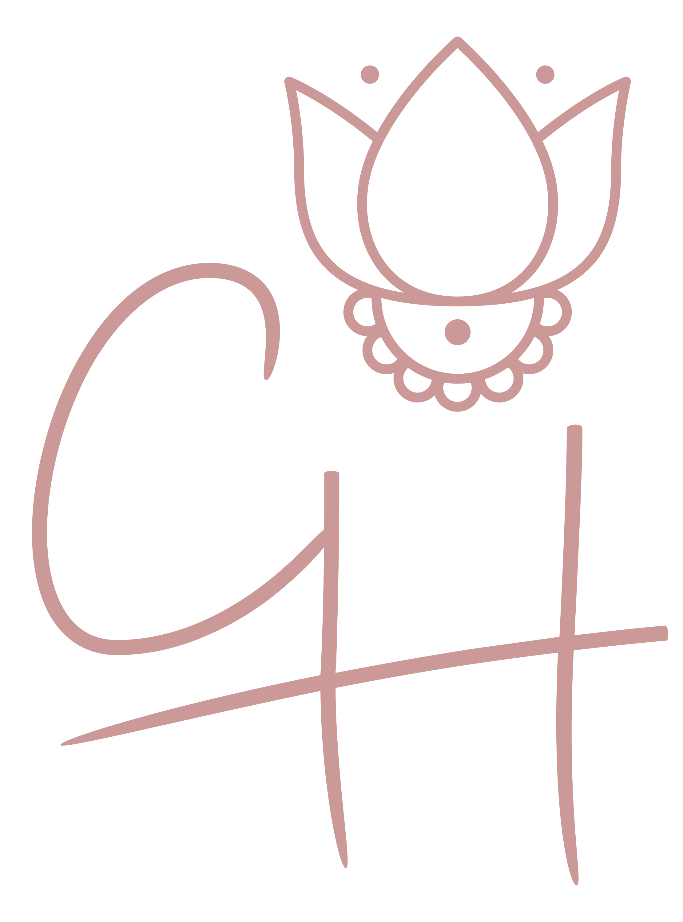 A minimalist line drawing of a flower with a face, wearing jewelry, on a black background.