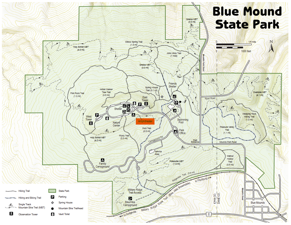 Map of Blue Mound State Park