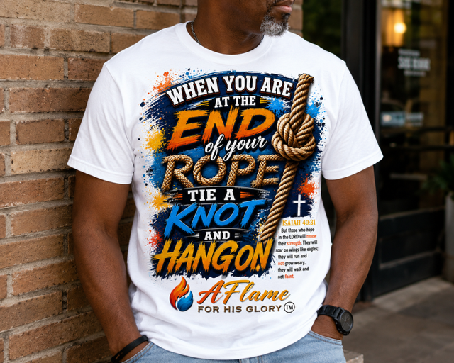 WHEN YOU ARE AT THE END OF YOUR ROPE TIE A KNOT AND HANG ON