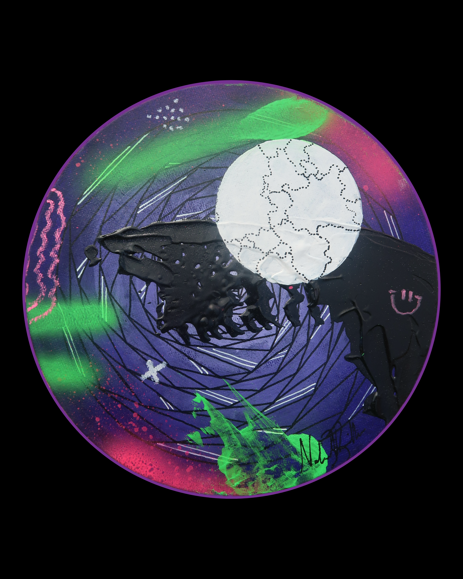 Lost In The Gaze of Your Light

Mixed Media acrylic and oil on canvas panel 

Size: 20cm Diameter

2025