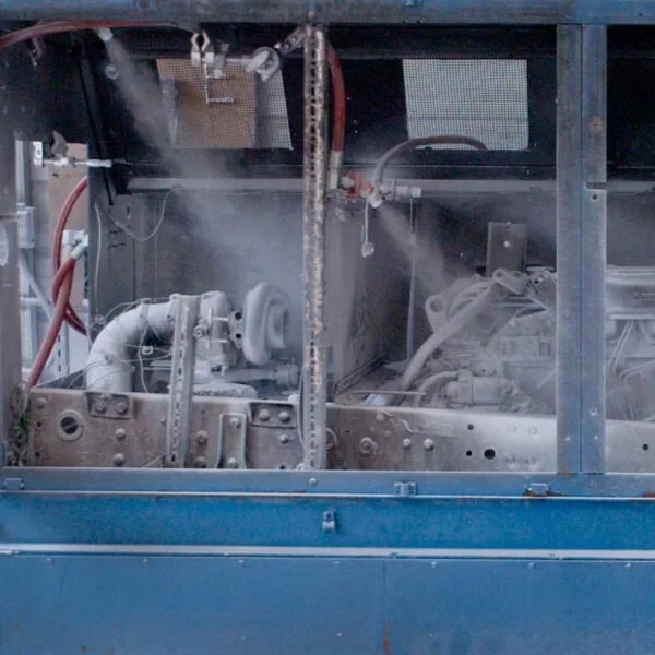 Purple K potassium-bicarbonate dry chemical used in Troman bus fire suppression systems.