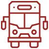 Public transit bus icon representing fleet safety and vehicle technology solutions.