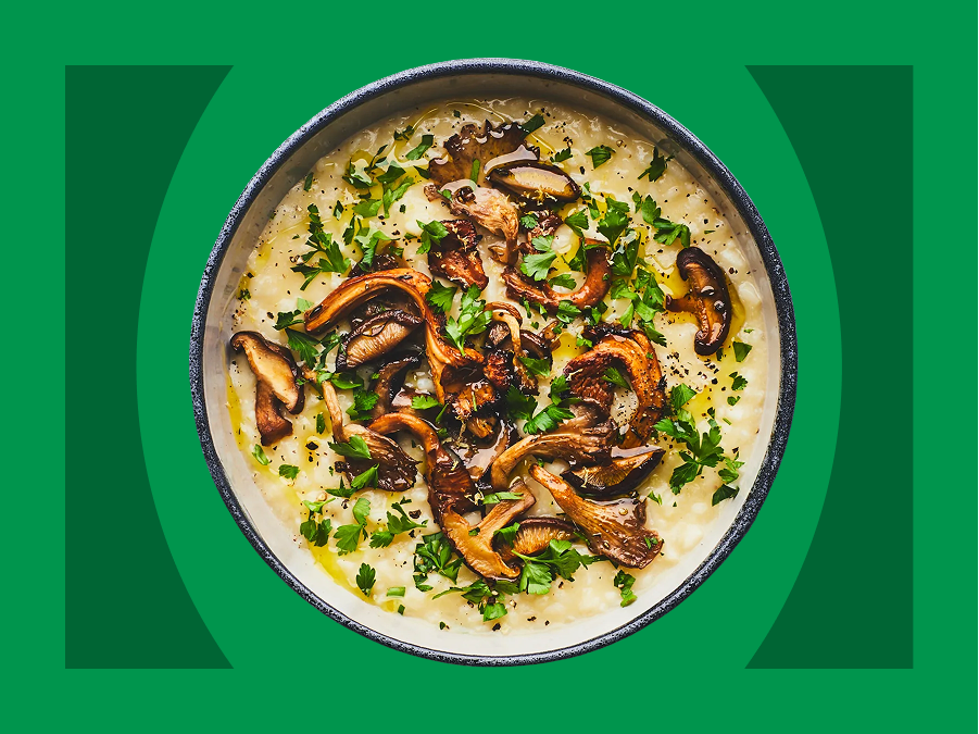 Oven Risotto With Crispy Roasted Mushrooms
