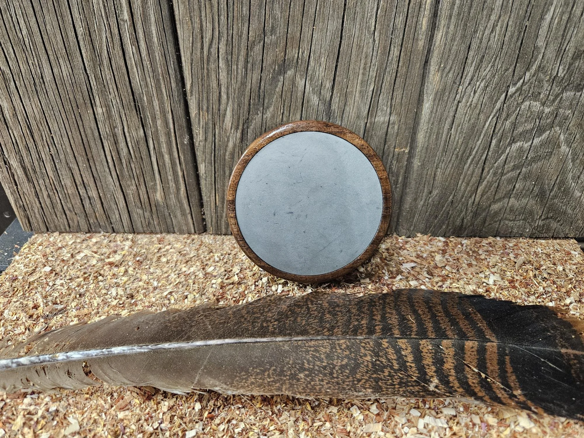 Black Walnut Pot: Green Slate/Acrylic