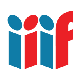 The logo of IIF, featuring stylized blue and red abstract shapes forming the letters I and F.
