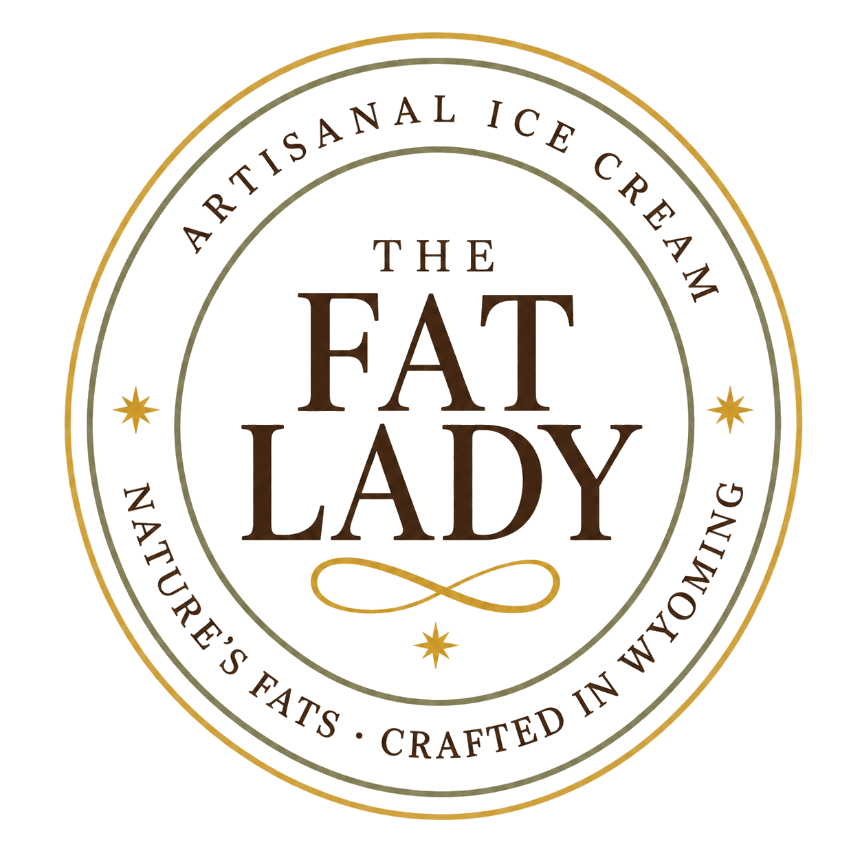 The Fat Lady Artisanal Ice Cream, Nature's Fats HandCrafted in Wyoming logo