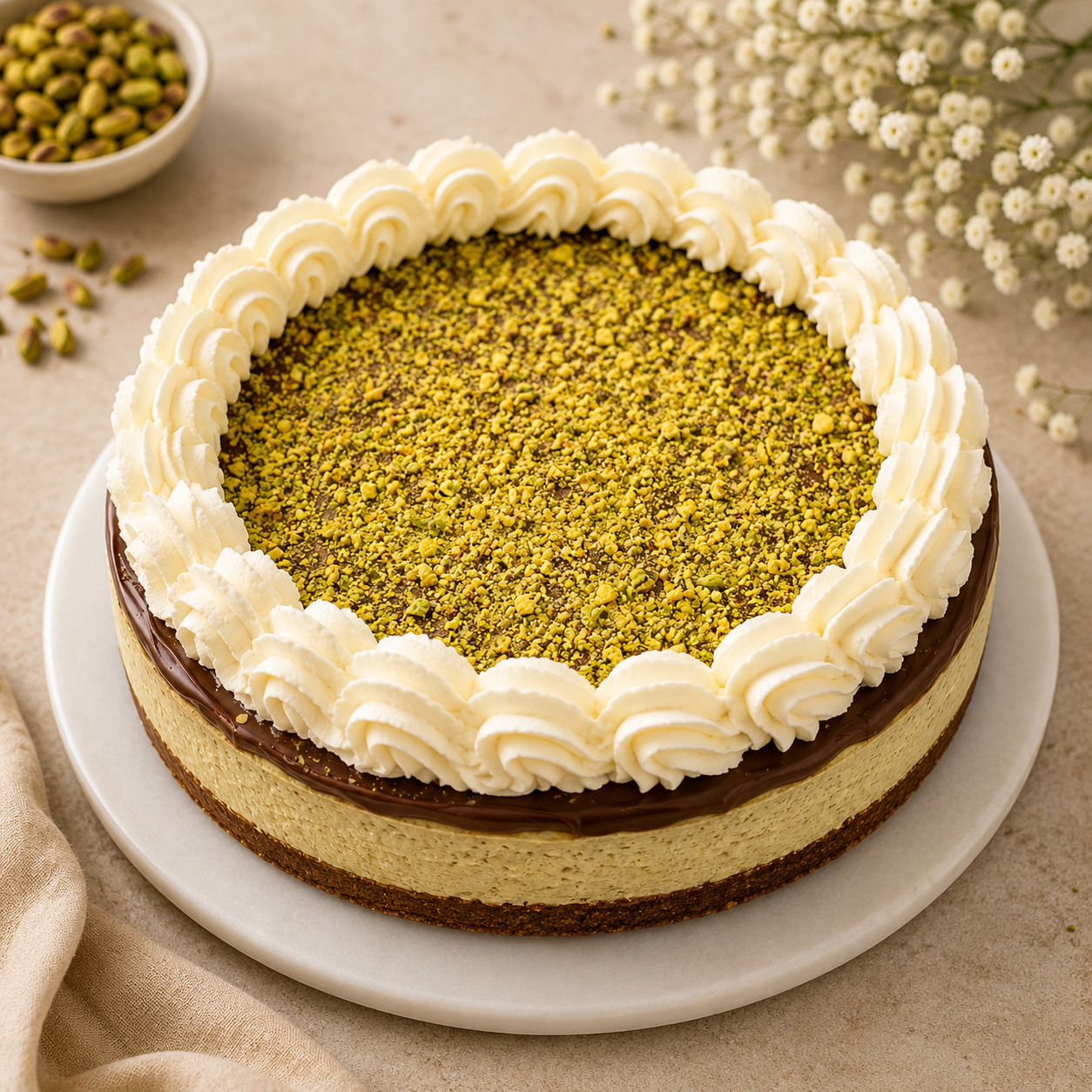 Dubai Kunafa Pistachio Cheesecake