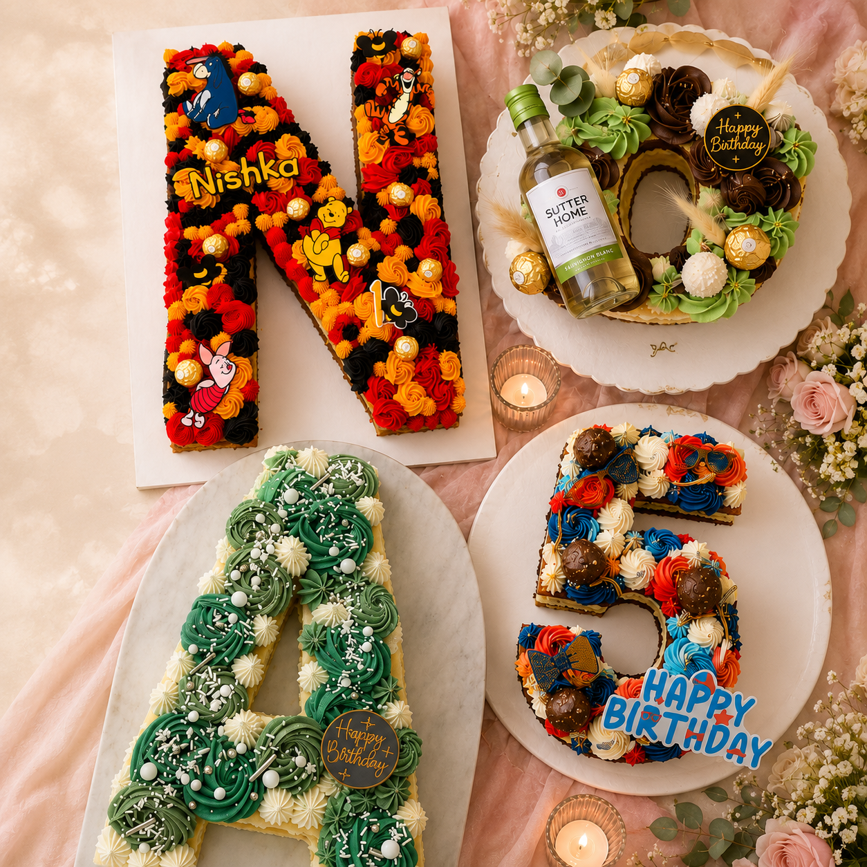 Letters and Numbers Cakes