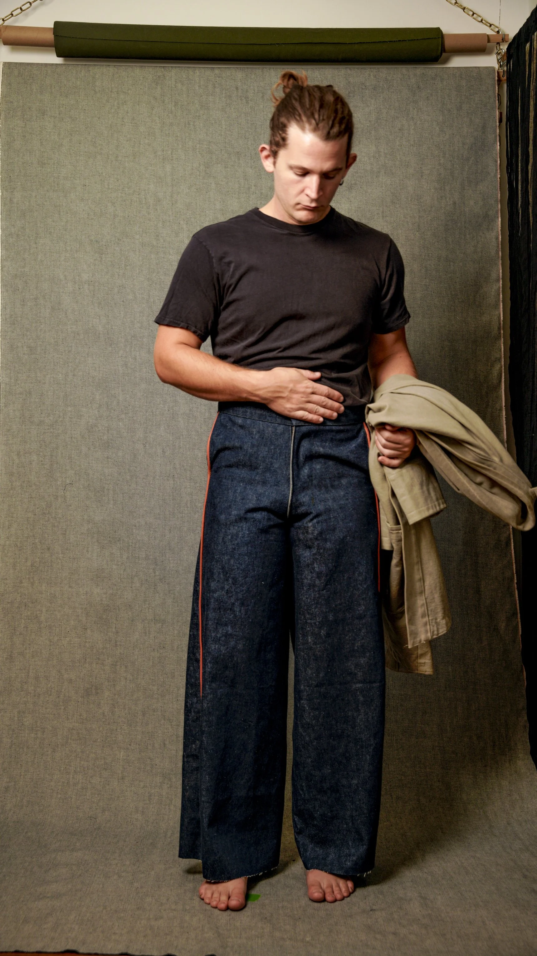 Piped Wide Leg Pant