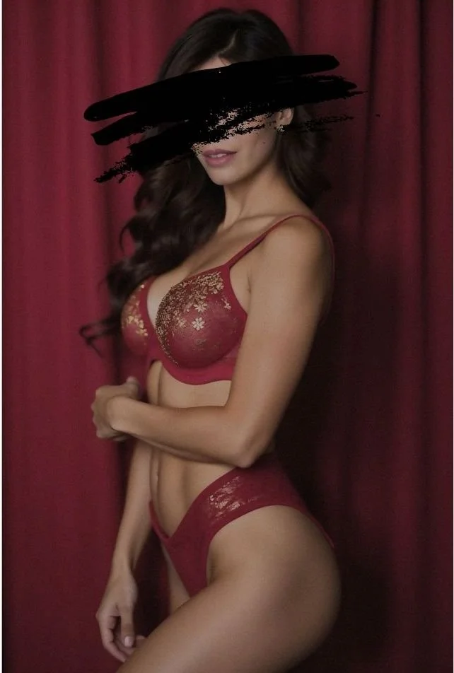 Beautiful companion in  Milan wearing red lingerie set