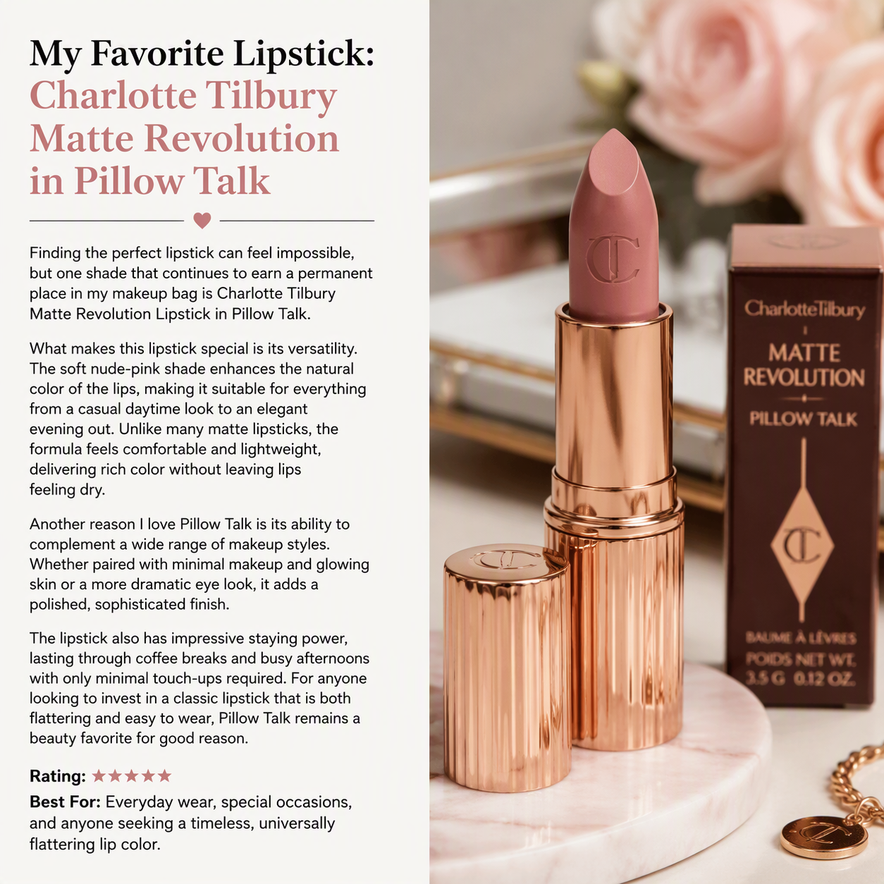 My Favorite Lipstick: Charlotte Tilbury Matte Revolution in Pillow Talk