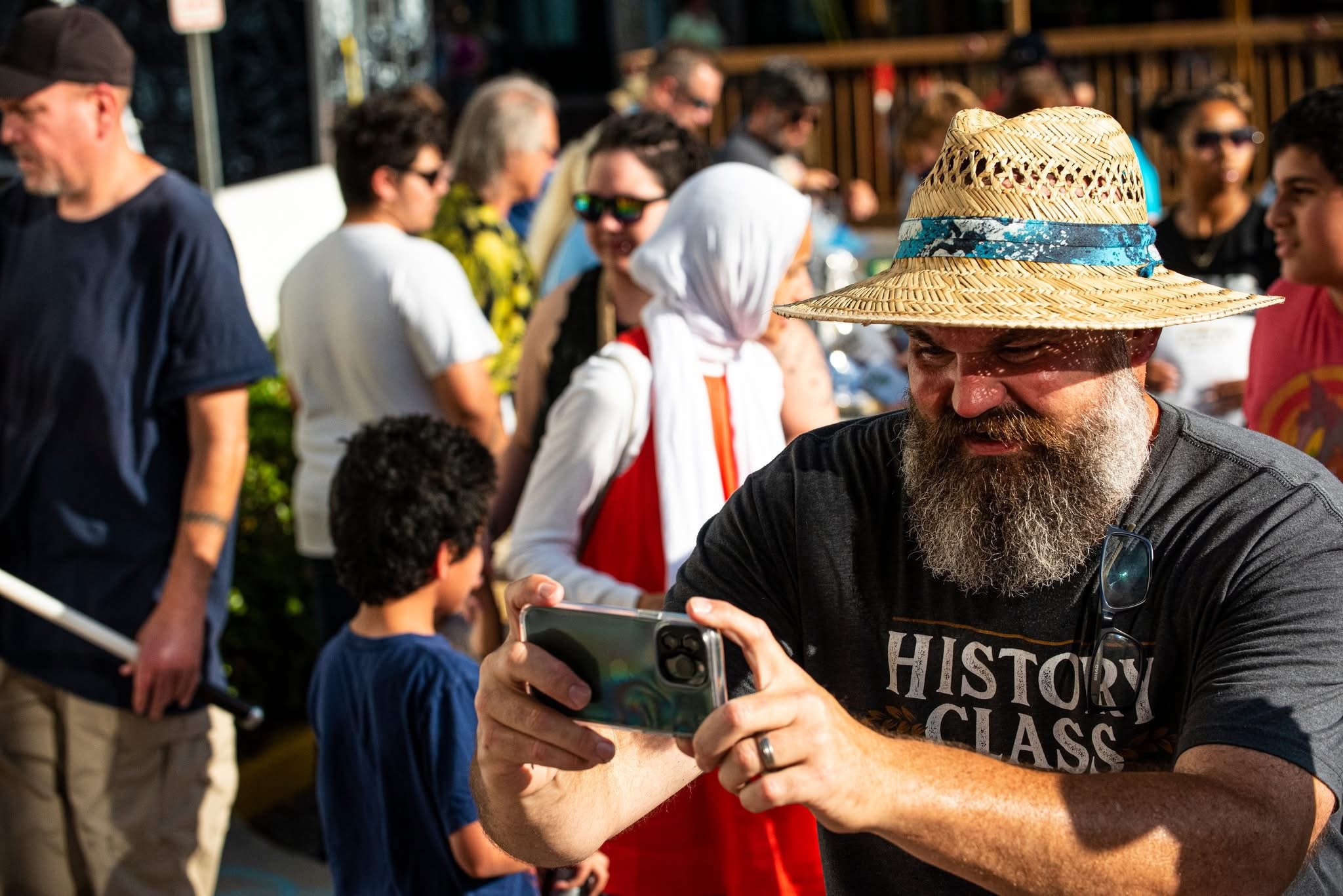 Community members enjoying a downtown Panama City public event supported by Parks, Culture and Recreation through coordination between City and community organizations.