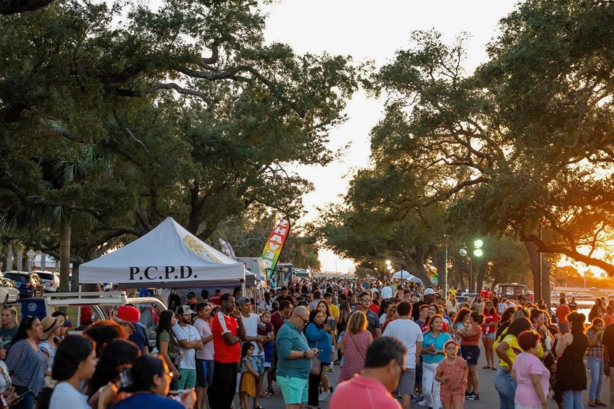 Community members gathering at Hispanic Heritage Festival in Panama City, Florida.