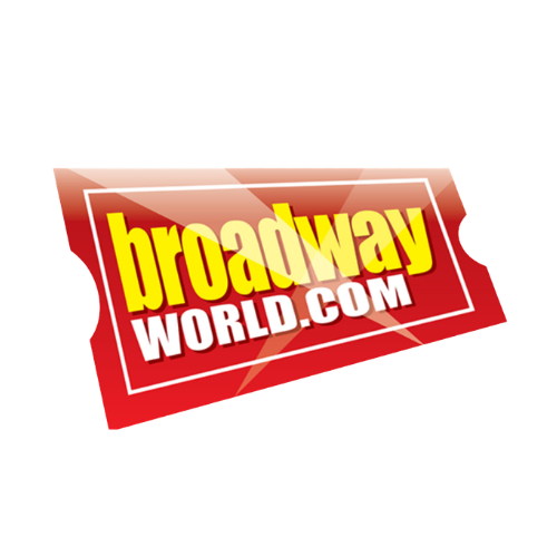 BroadwayWorld.com logo with red and yellow text on a red rectangular background with a white border.