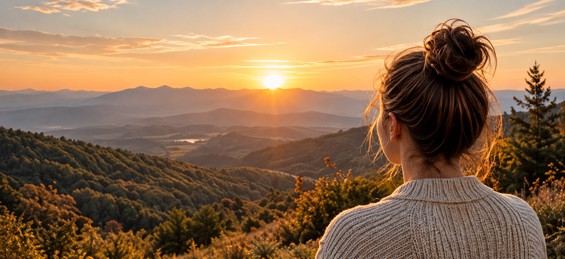 Beyond capacity therapy woman looking at the sunset