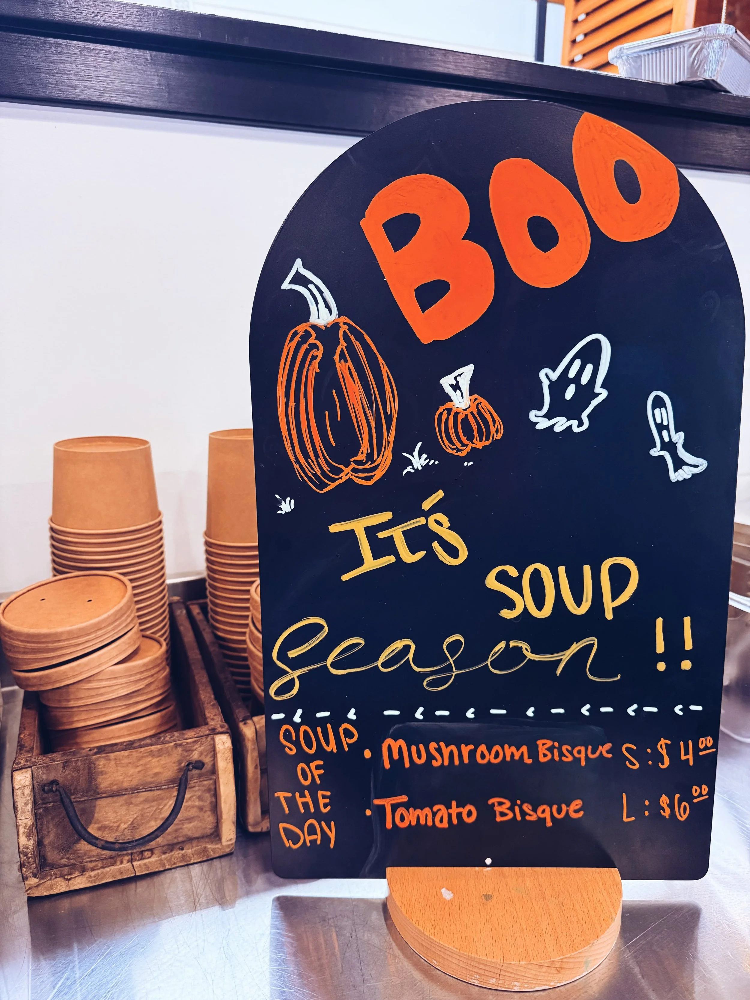 🍂 Good morning from The Butler Farm Store! 🍂
&bull;
Stop in today and warm up with one of our house-made soups! 🥣 We have mushroom bisque and tomato bisque&mdash; perfect for a cozy fall day!
&bull;
🍁 We have a great selection of fall produce, fr