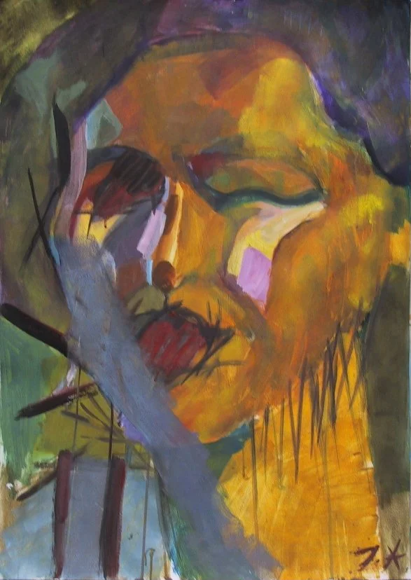 akryl, karton, 70x100 cm
