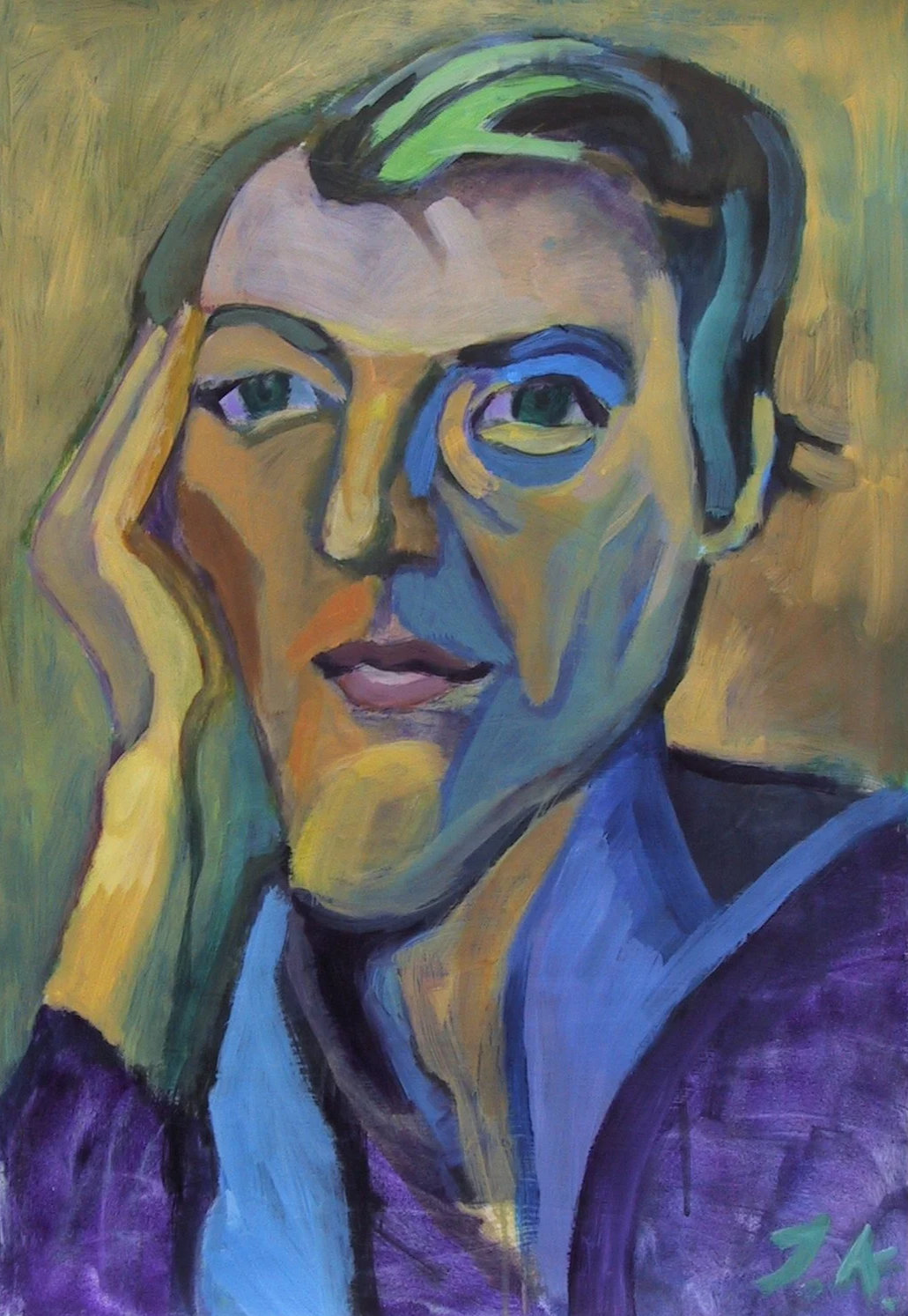 akryl, karton, 70x100 cm