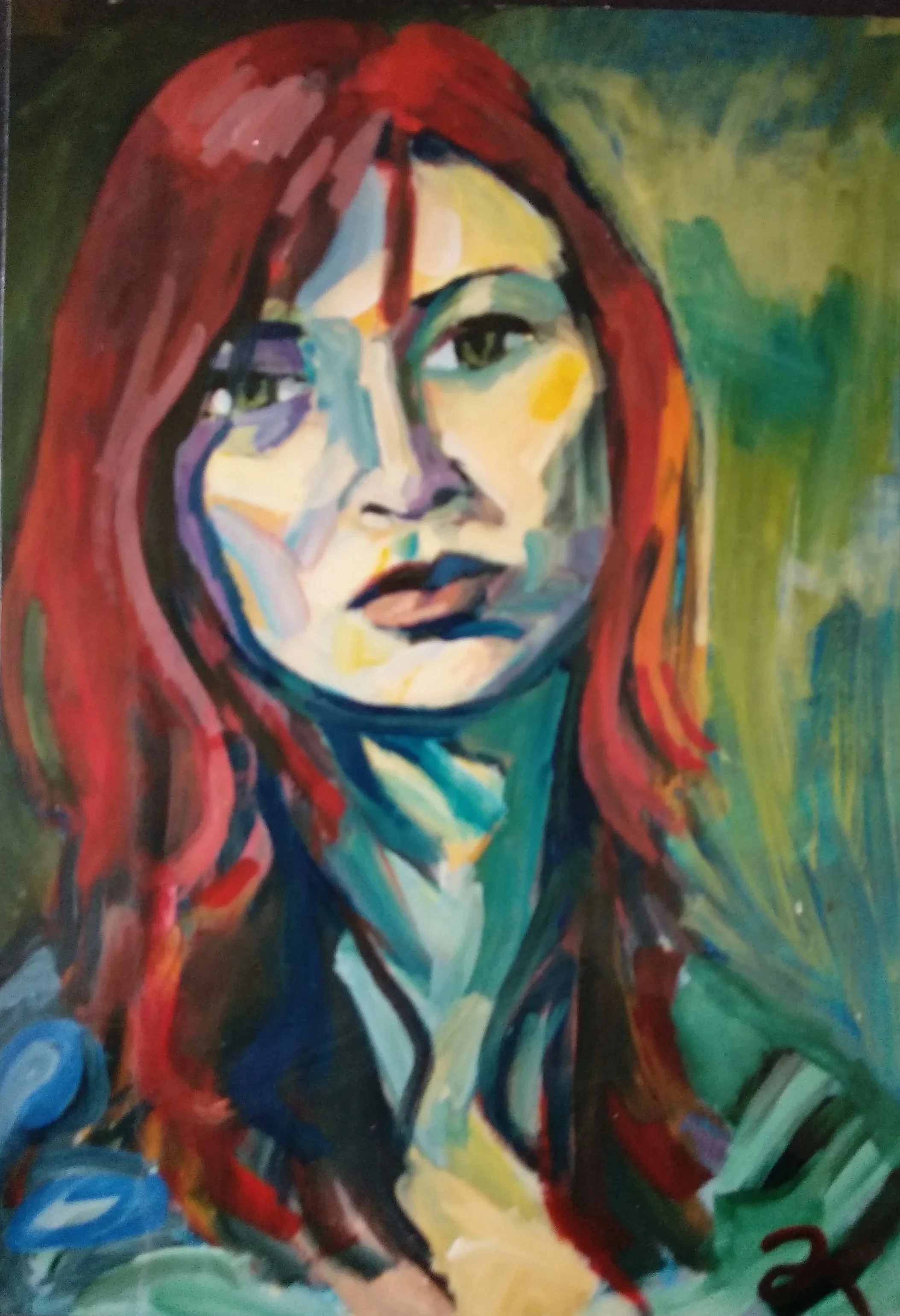 akryl, karton, 70x100 cm