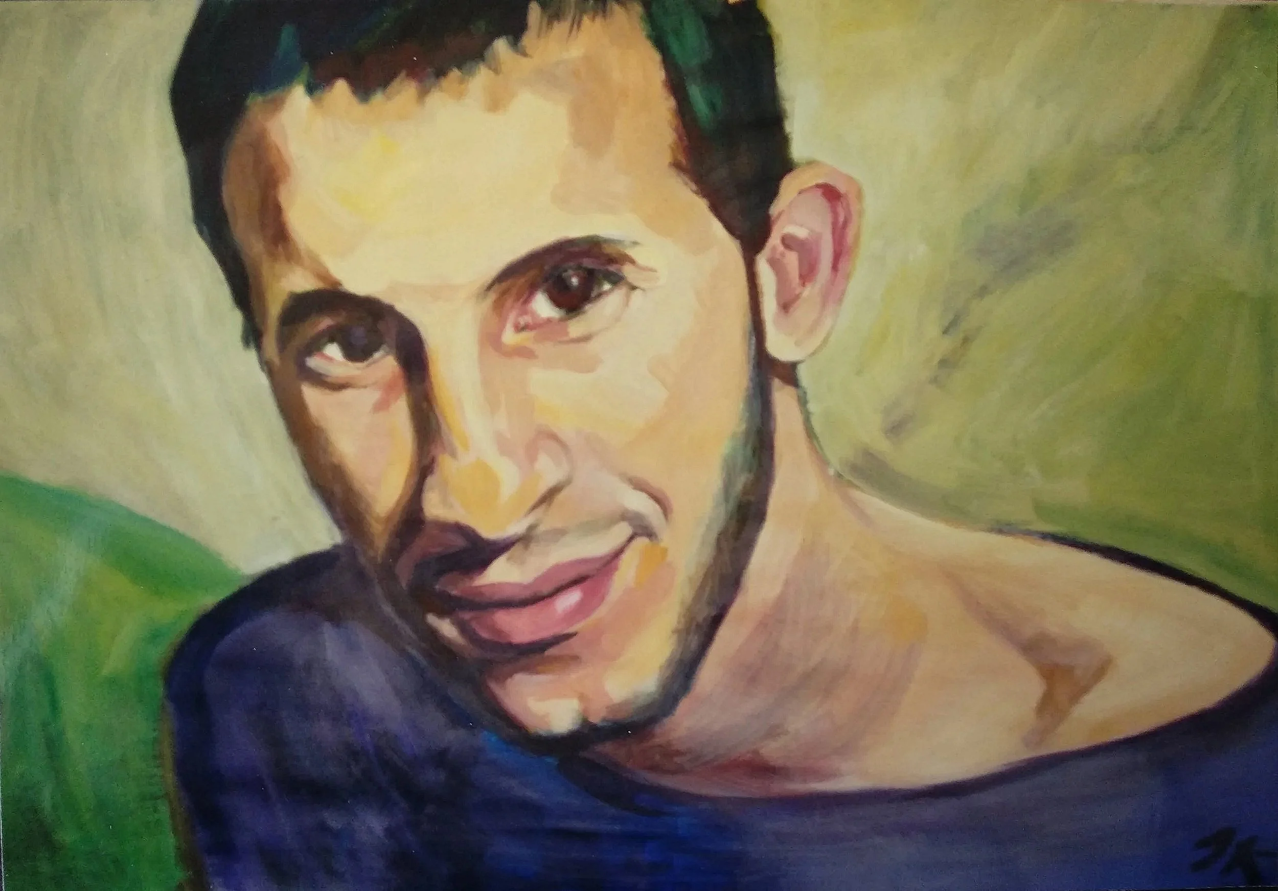 akryl, karton, 70x100 cm