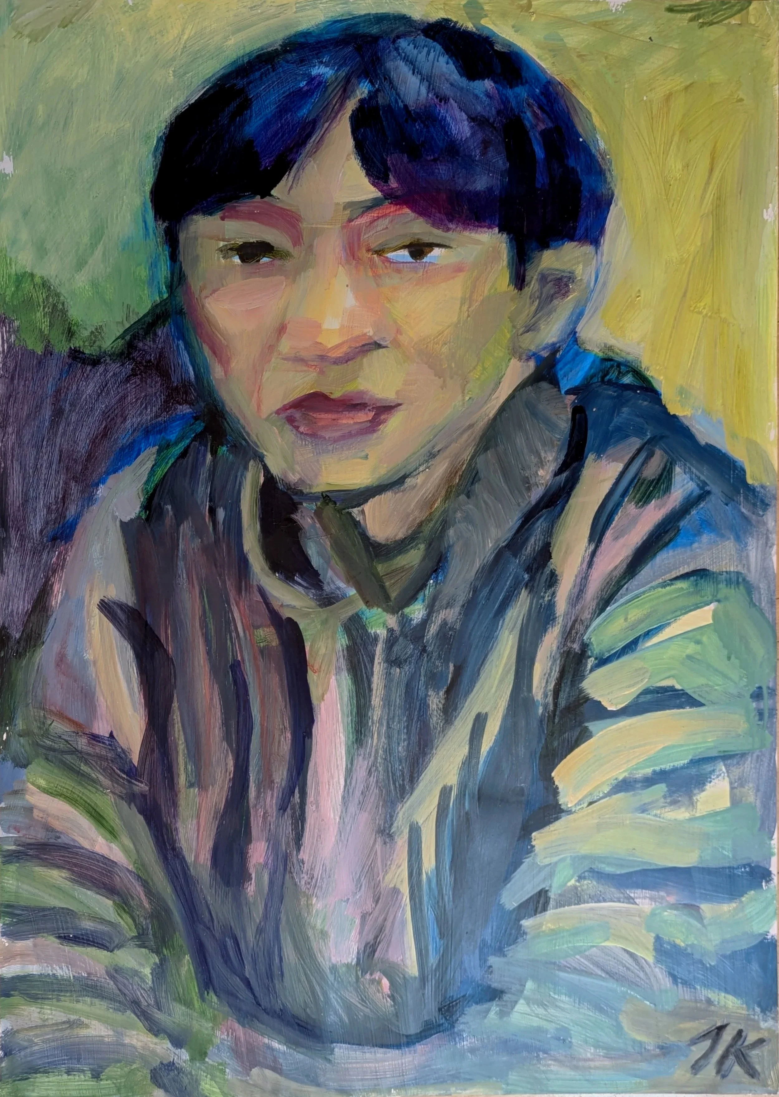 akryl, karton, 70x100 cm