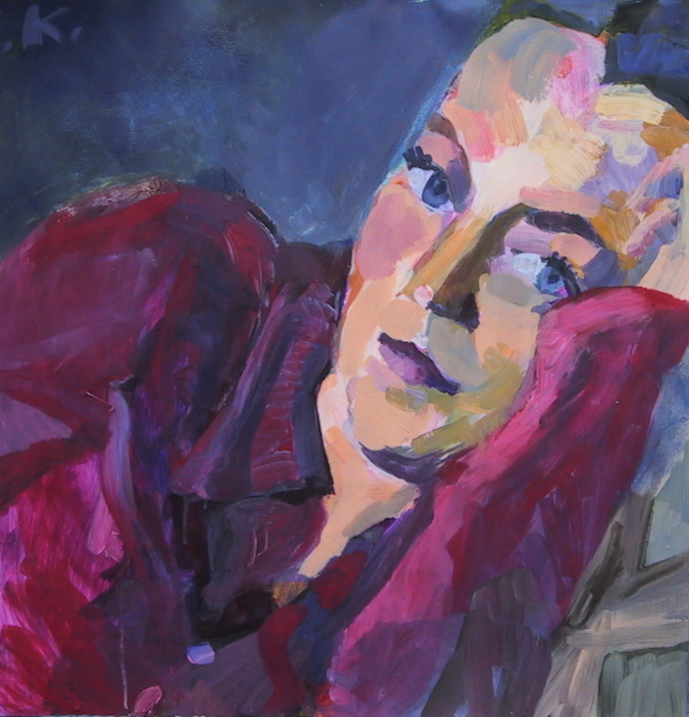 akryl, karton, 70x100 cm
