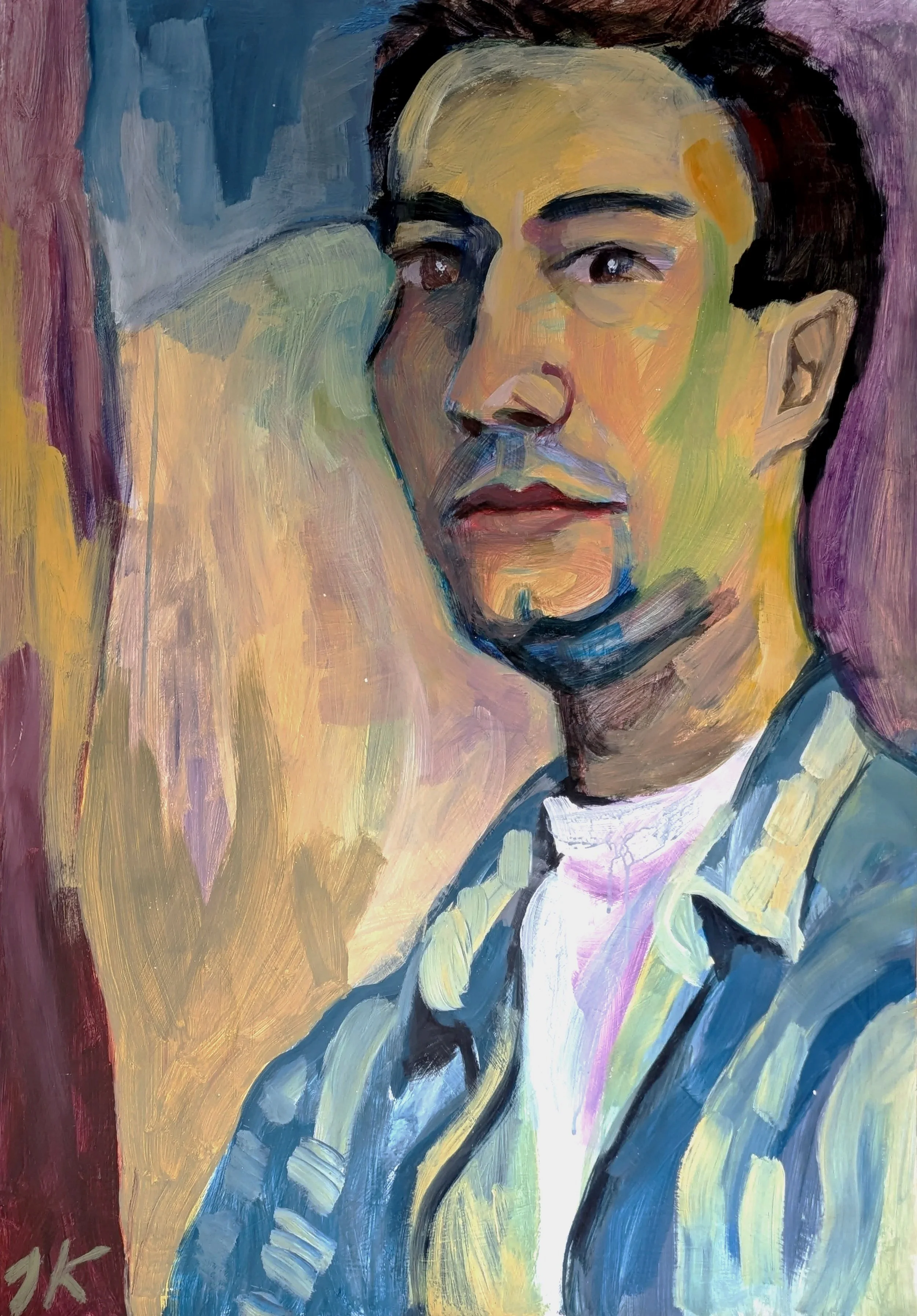 akryl, karton, 70x100 cm