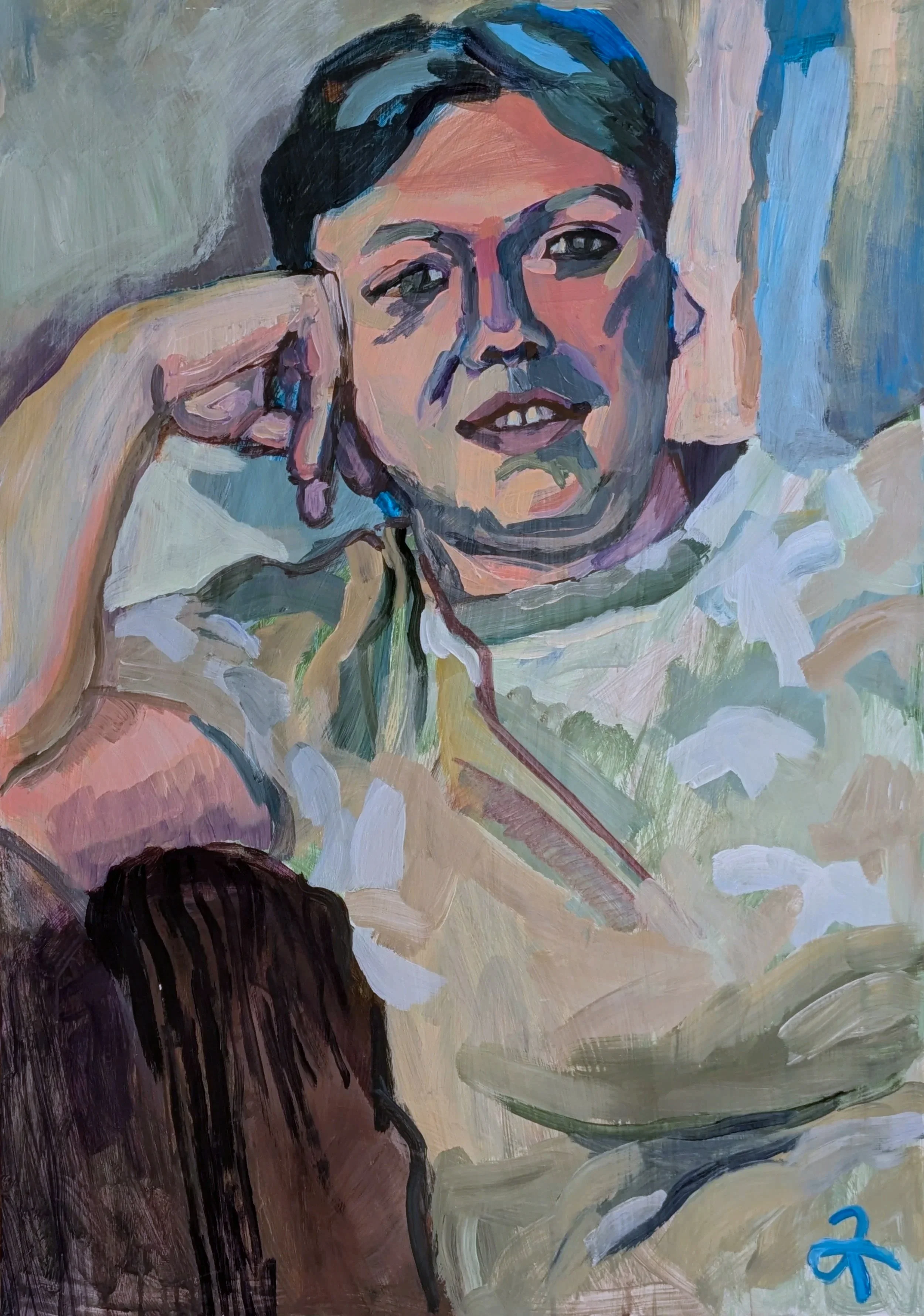 akryl, karton, 70x100 cm