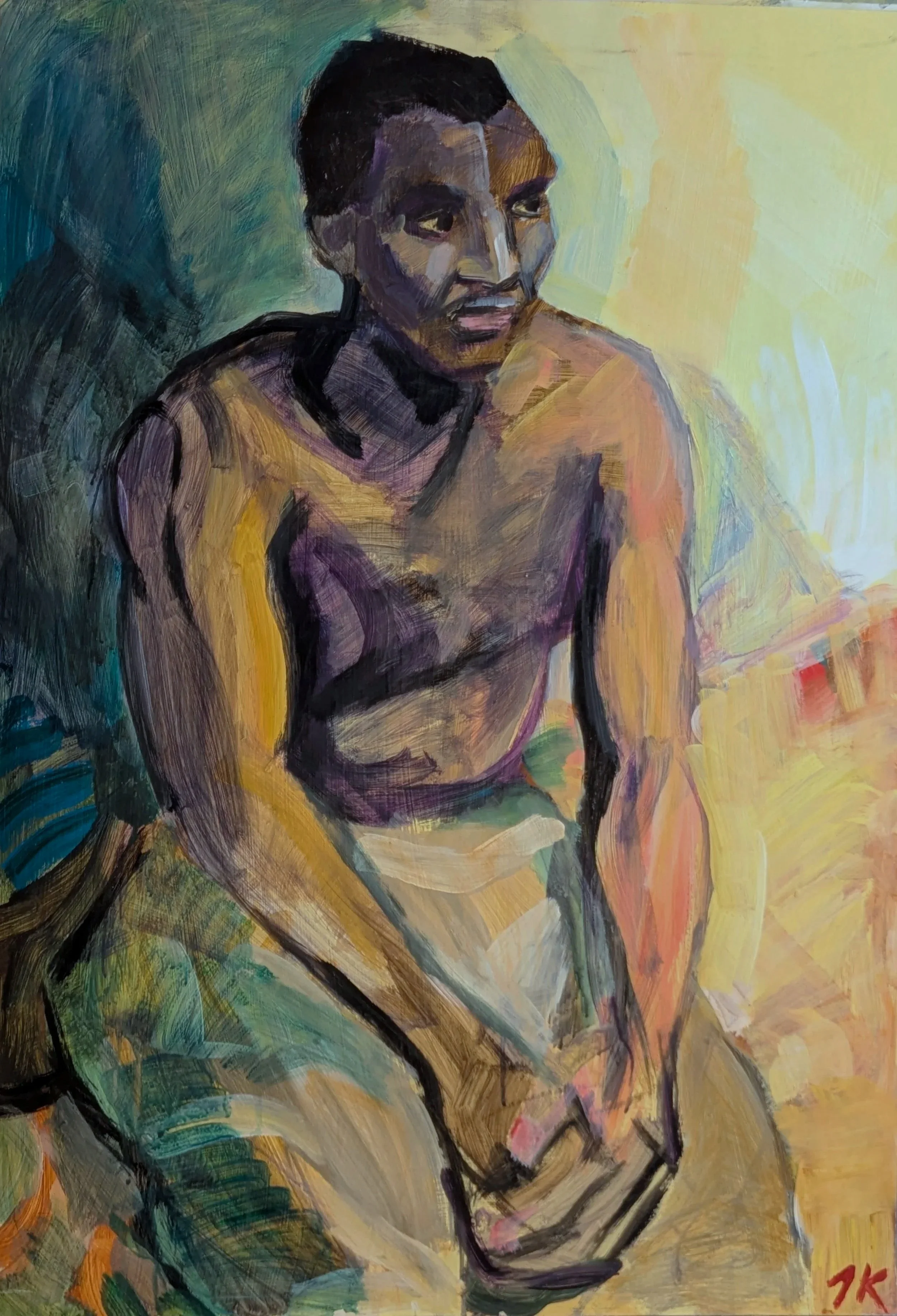 akryl, karton, 70x100 cm