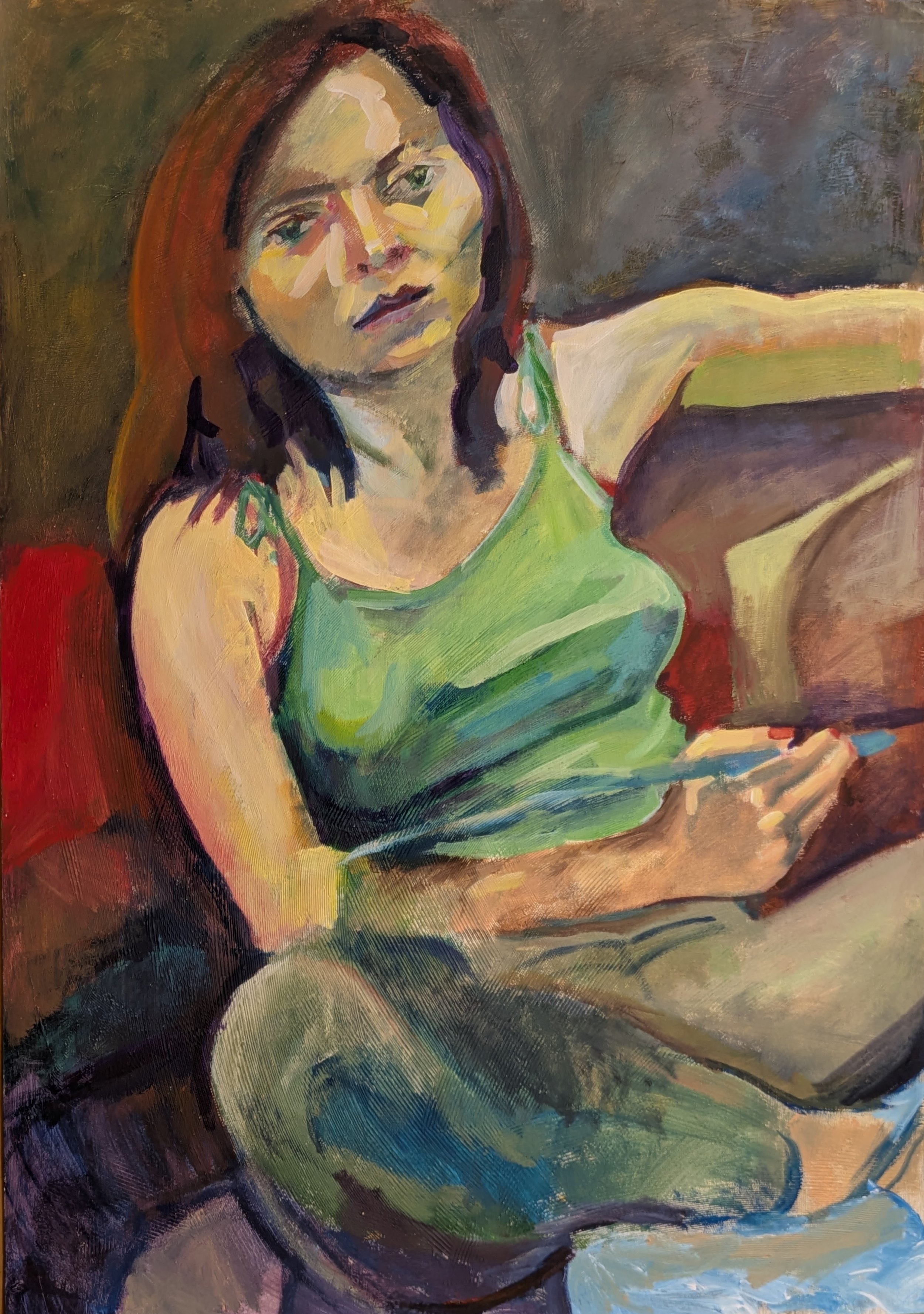 akryl, karton, 70x100 cm