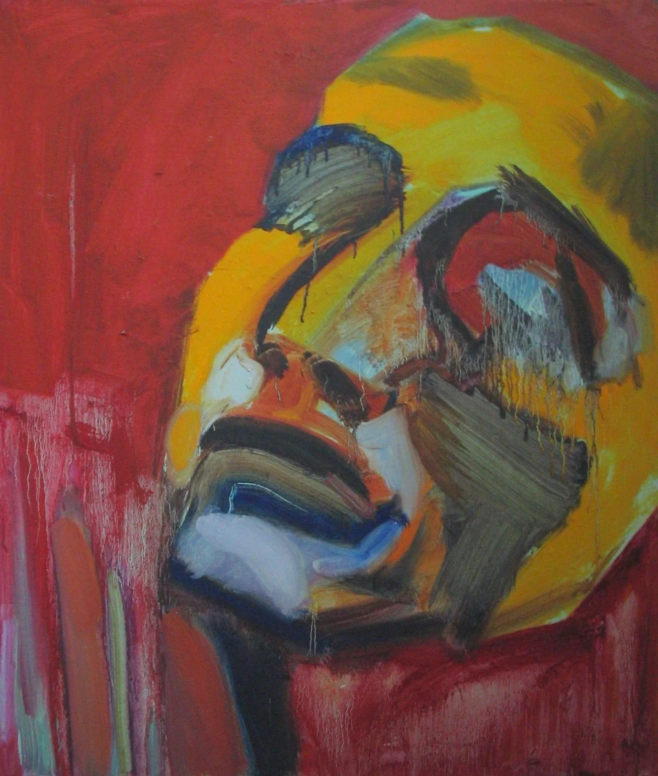 Rafaello 2001, olej, płótno stare, 60x70, oblepiony tasmą, ofoliowany.jpg