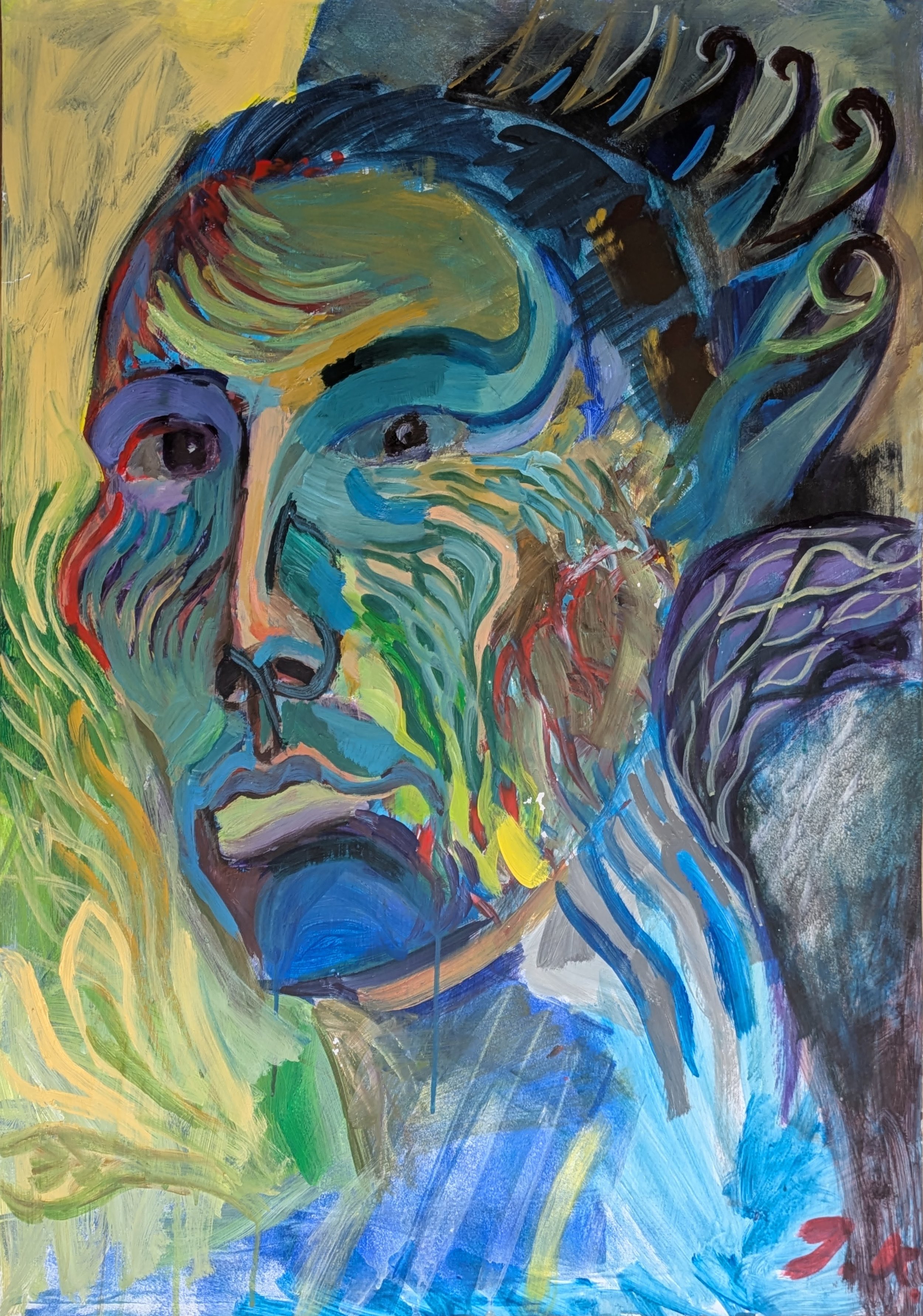 akryl, karton, 70x100 cm