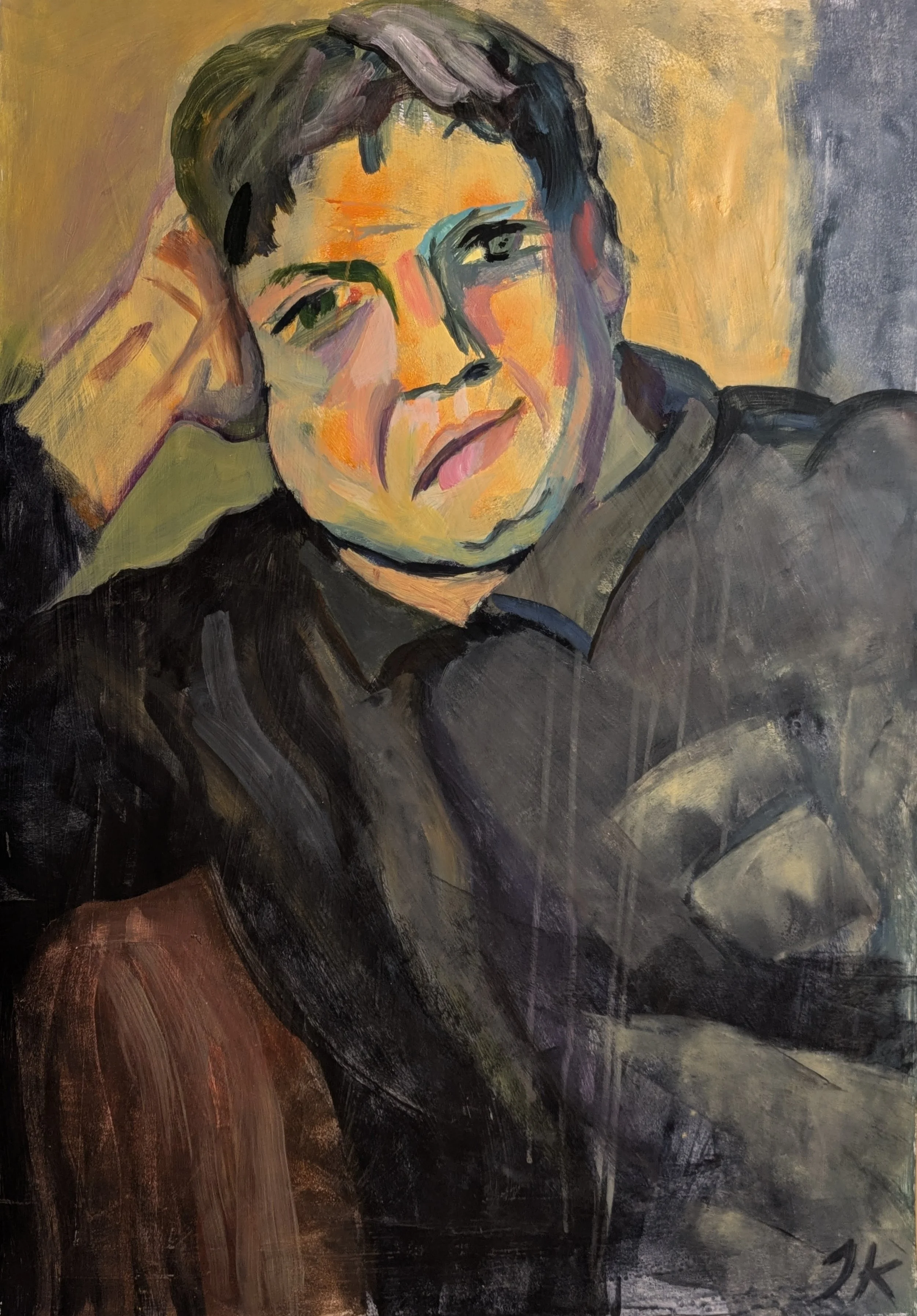 akryl, karton, 70x100 cm