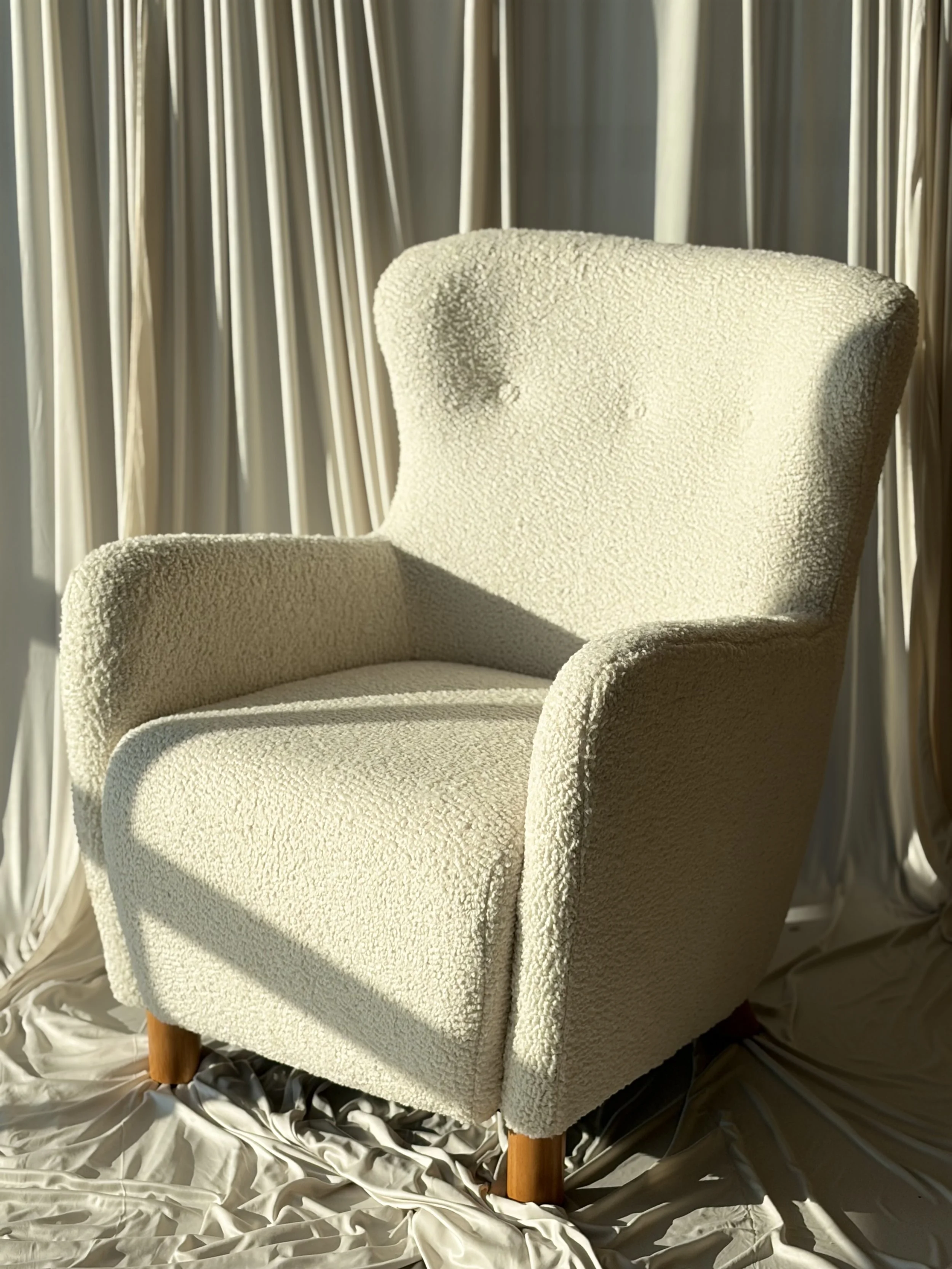 White Sherpa Arm Chair