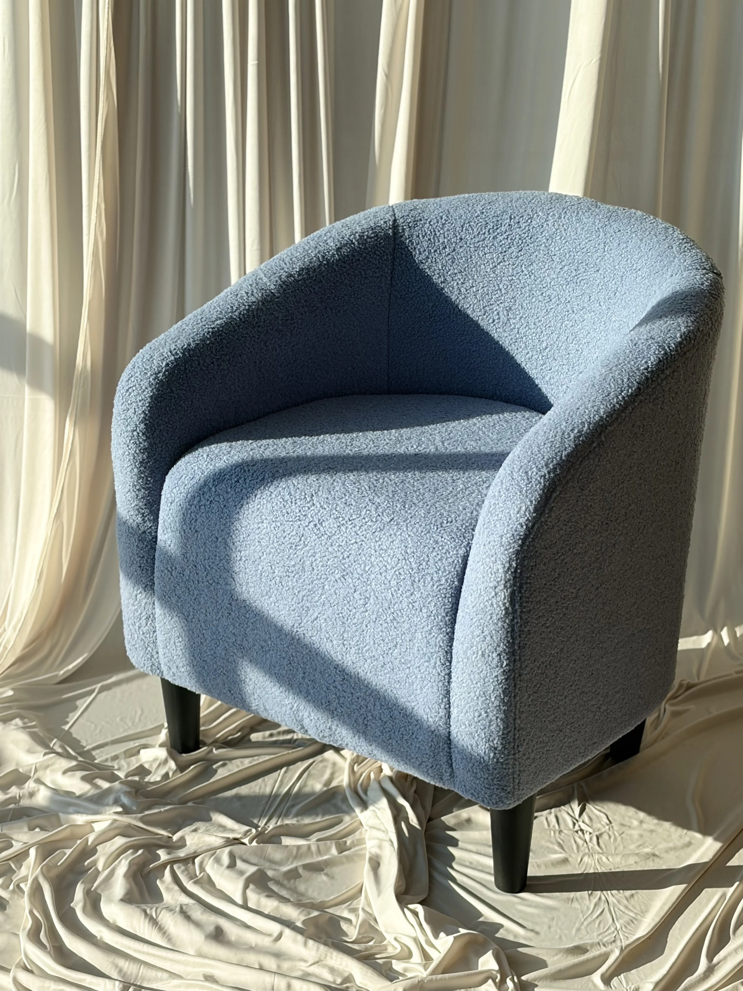 Blue Sherpa Arm Chair