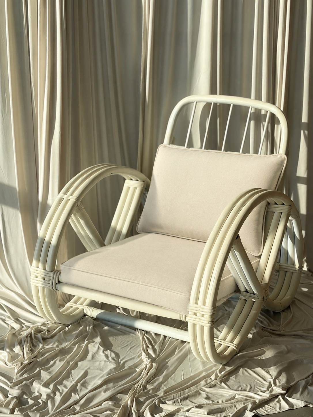 Vintage White Rattan Chair