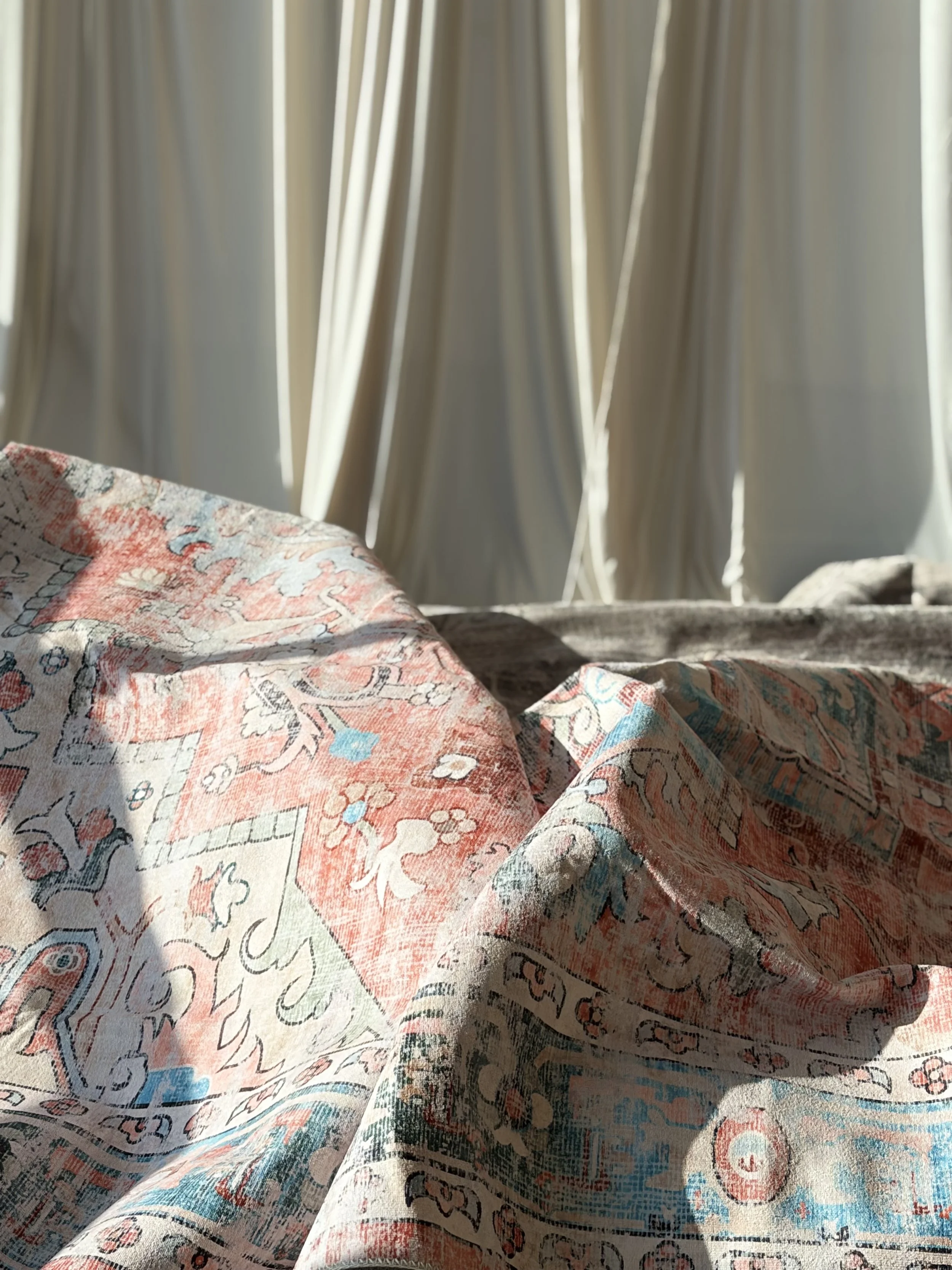 Orange/ Blue Boho 9 x 12 Rug