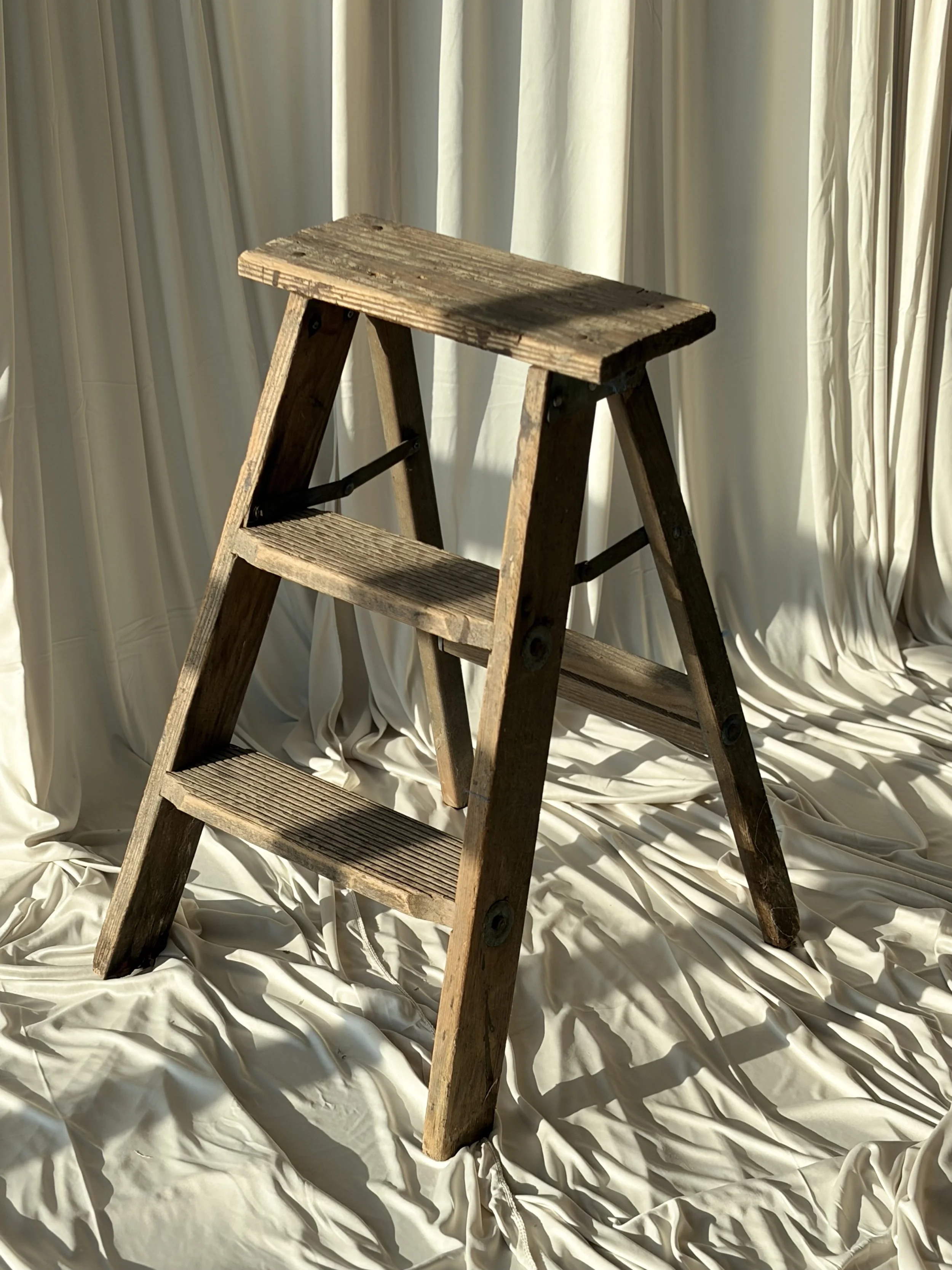 Short Wooden Vintage Ladder