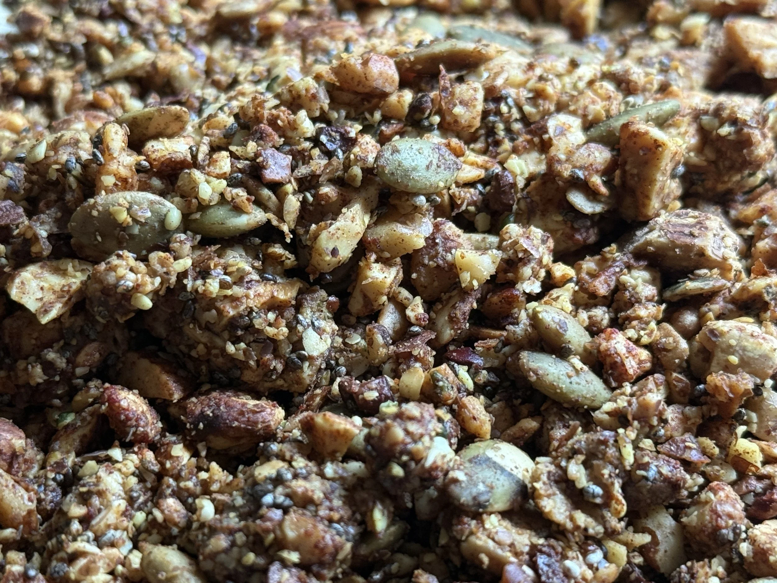 Close up of homebaked breakfast cereal alternative