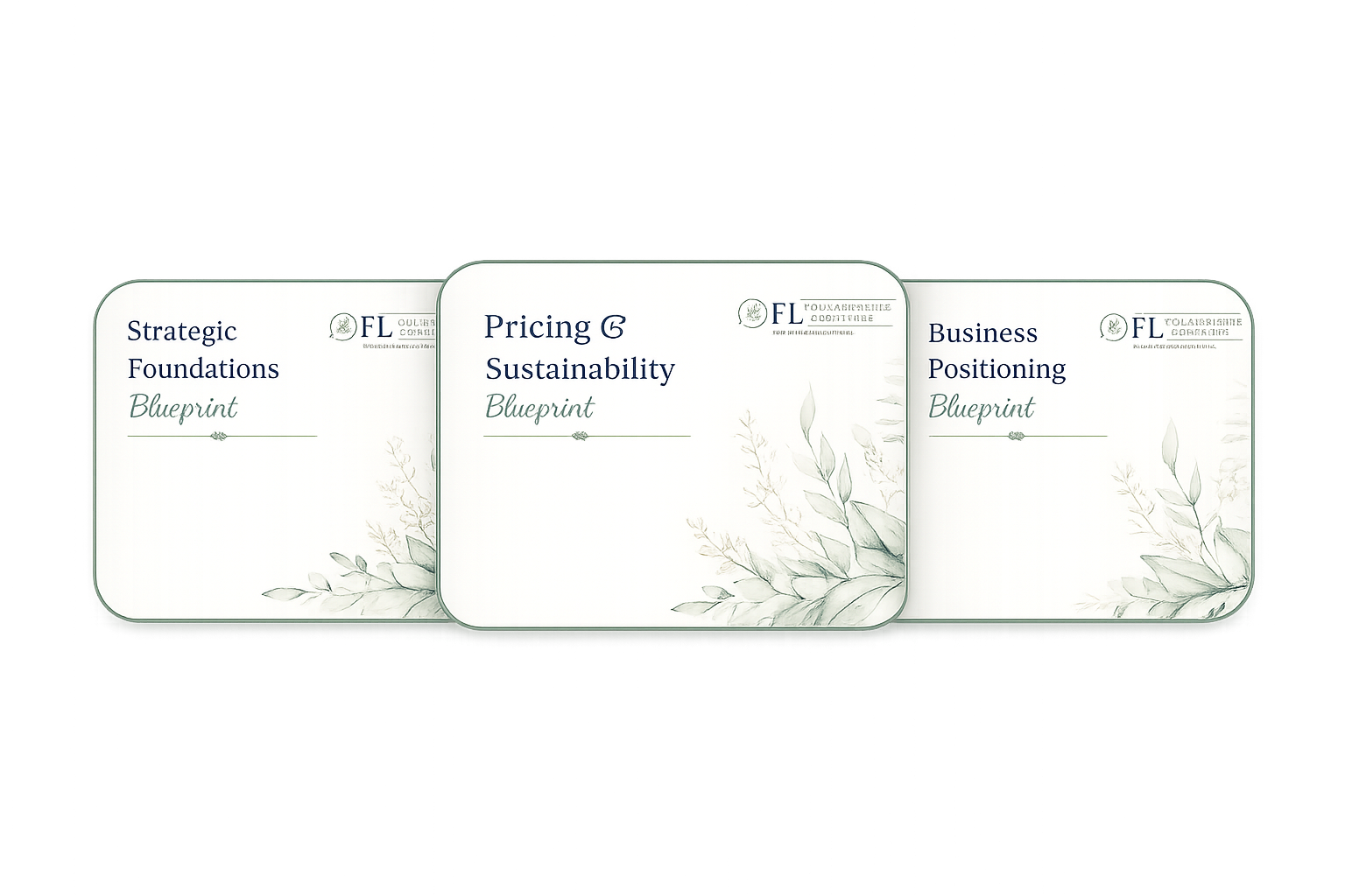 Commission Ready Toolkit containing the Strategic Foundations Blueprint, Pricing & Sustainability Blueprint and Business Positioning Blueprint to help organisations become commission-ready and build sustainable growth.