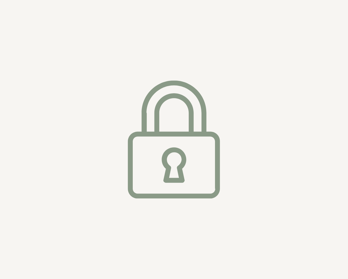 Gray outline of a padlock on a light background.