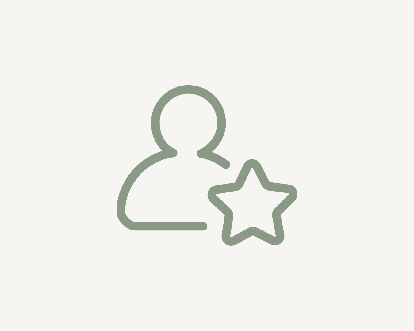 Outline icon of a person with a star badge, representing practical, real-world strategic advice.